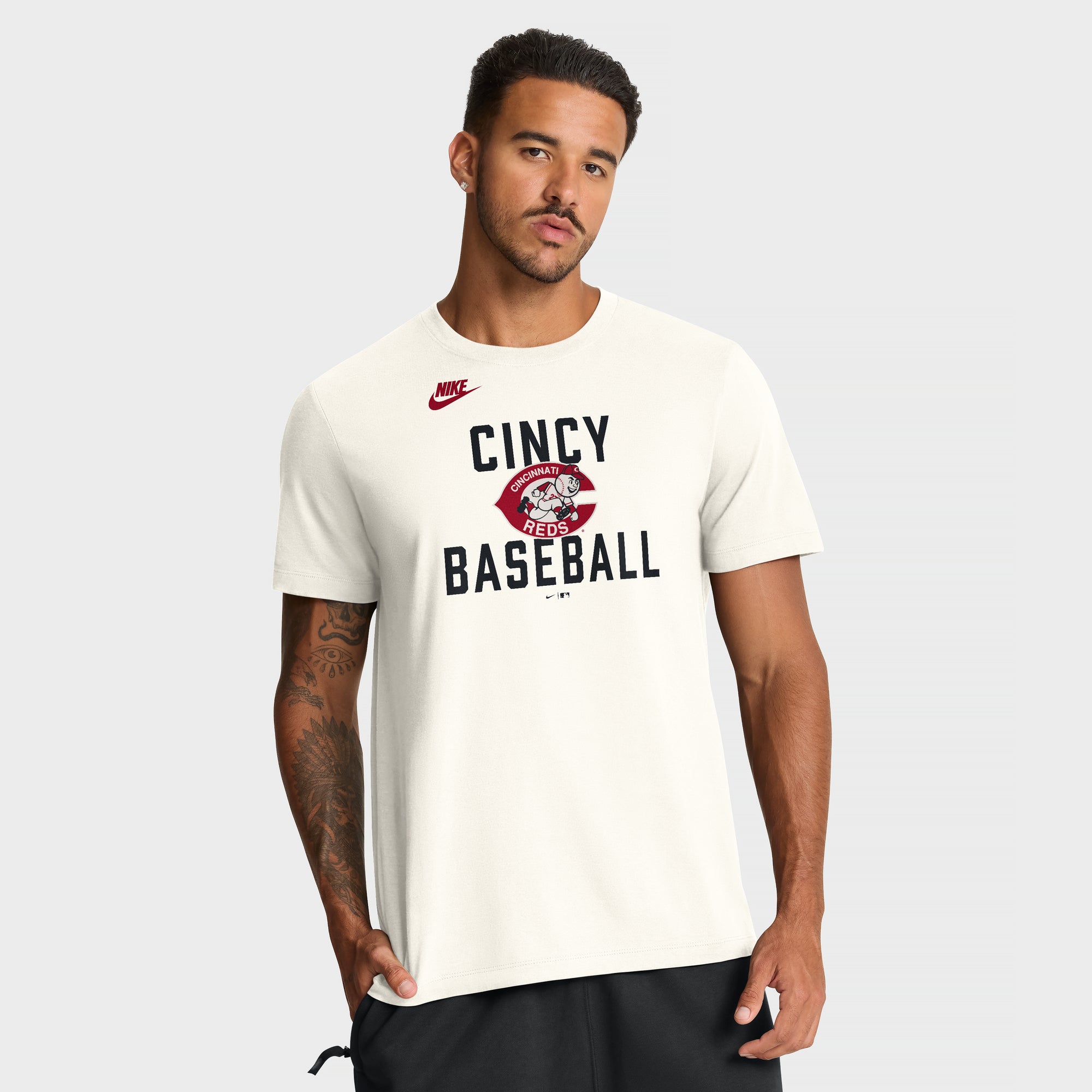 Men's Nike Cream Cincinnati Reds Cooperstown Collection ‘70s Inspired T-Shirt