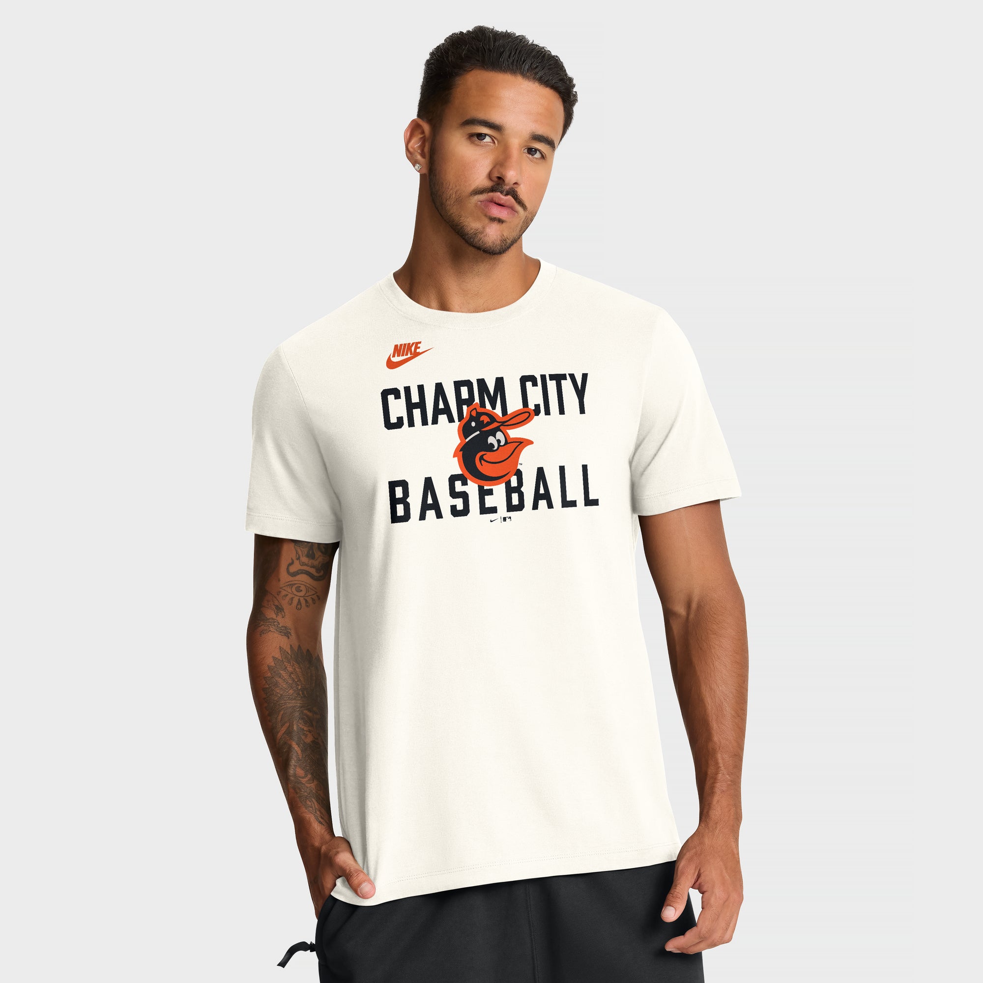 Men's Nike Cream Baltimore Orioles Cooperstown Collection ‘70s Inspired T-Shirt