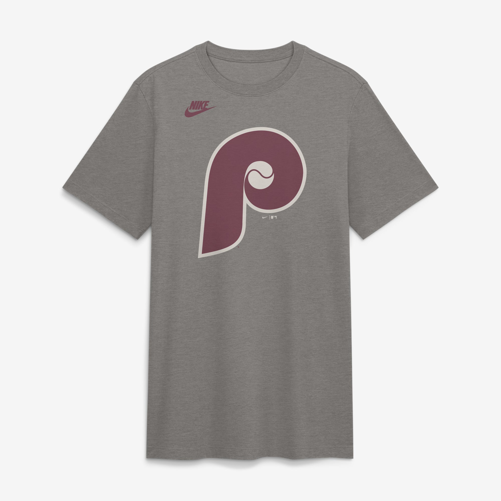 Men's Nike Heather Charcoal Philadelphia Phillies Cooperstown Logo Tri-Blend T-Shirt