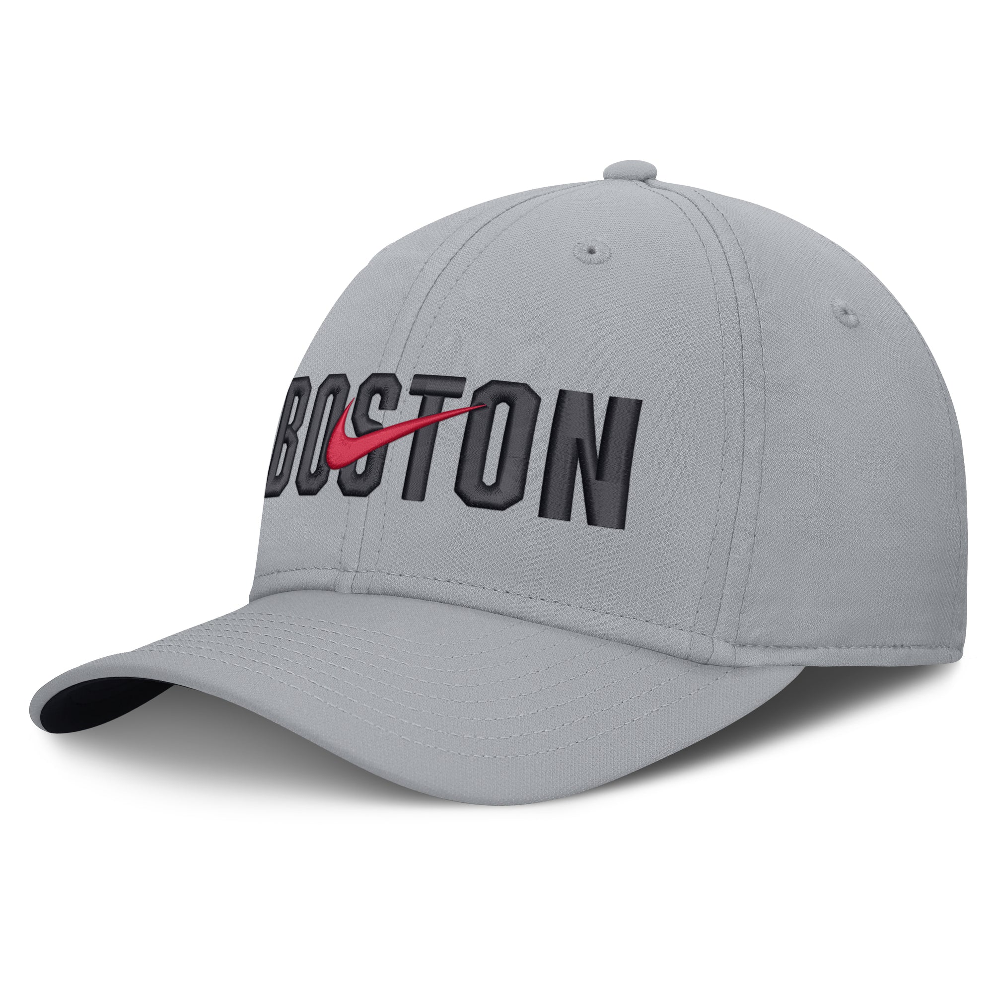Men's New Era  Gray Boston Red Sox Primetime Dri-FIT Rise Bozz Flex Hat