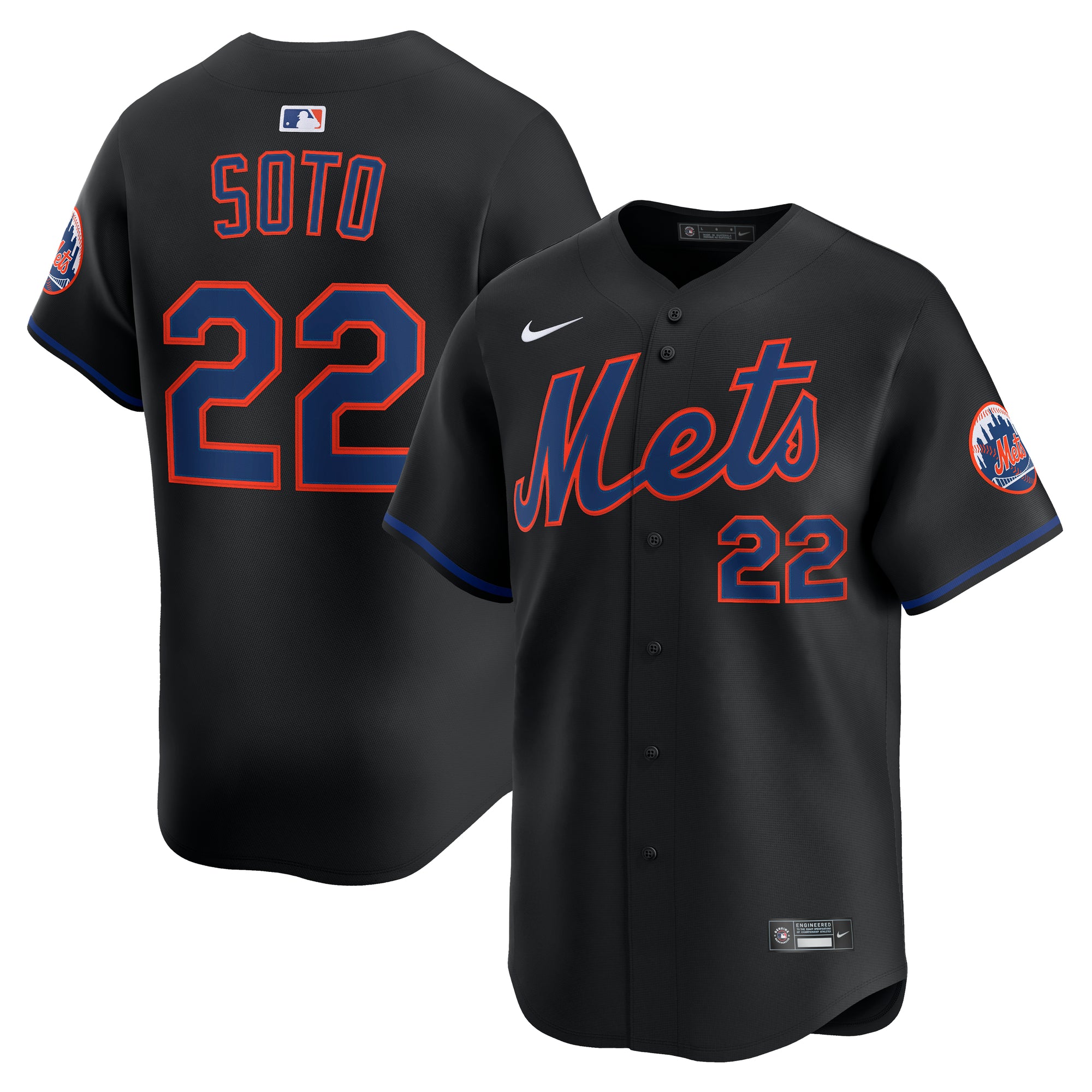 Men's Nike Juan Soto Black New York Mets Alternate Limited Jersey