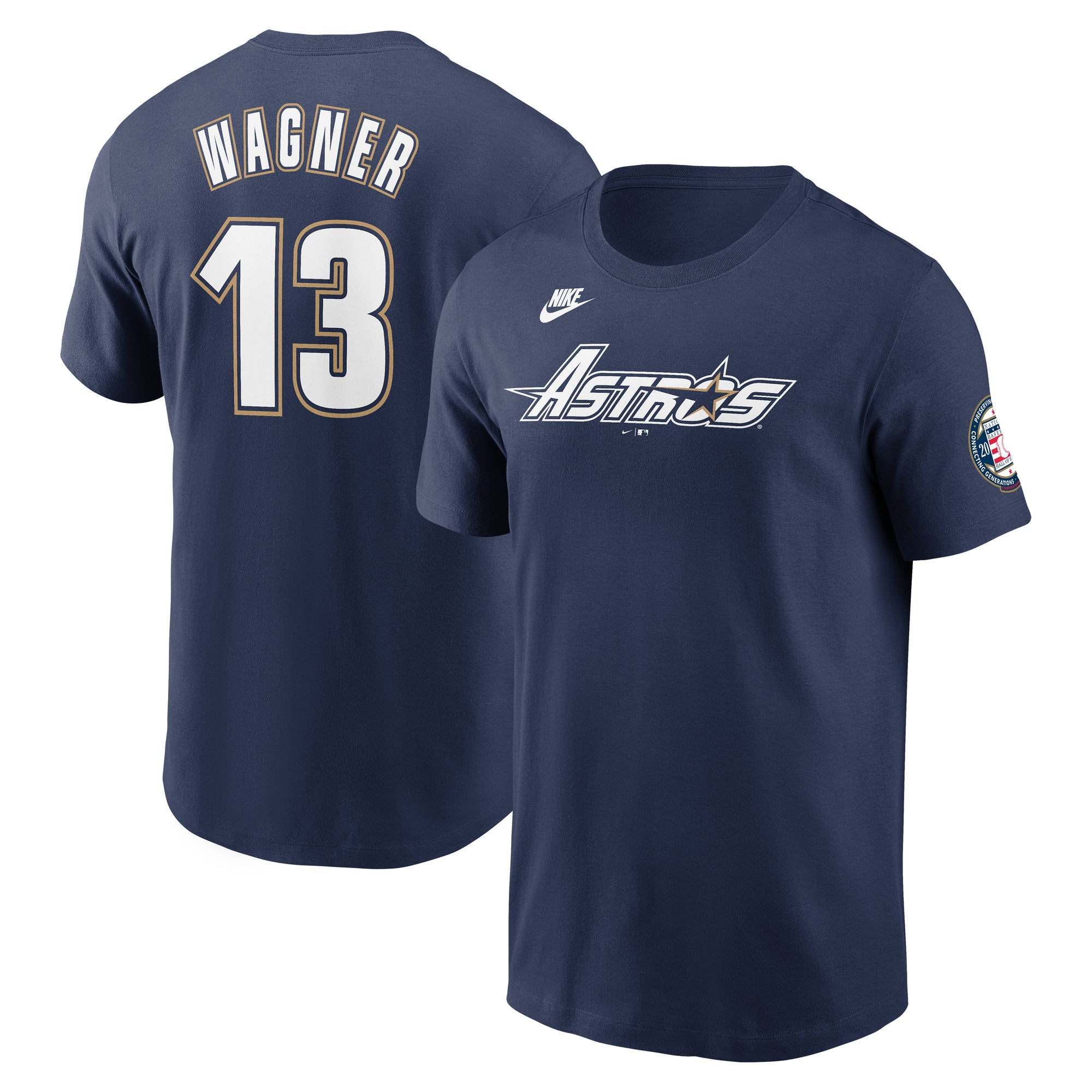 Men's Nike Billy Wagner Navy Houston Astros 2025 National Baseball Hall of Fame Name & Number T-Shirt