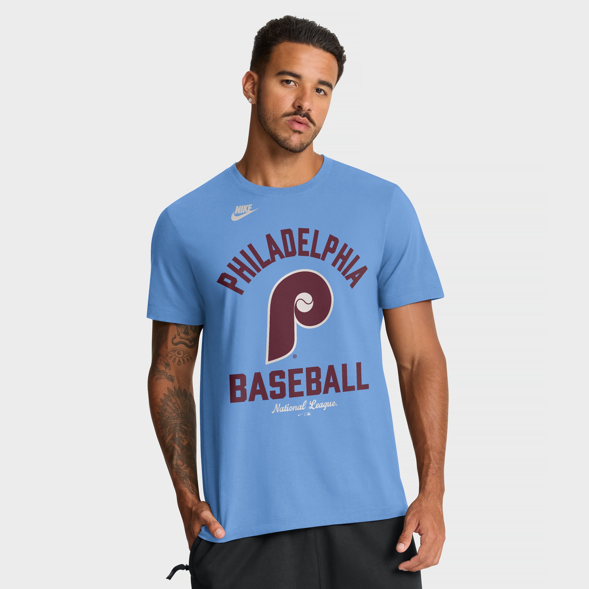 Men's Nike Light Blue Philadelphia Phillies Cooperstown Collection T-Shirt