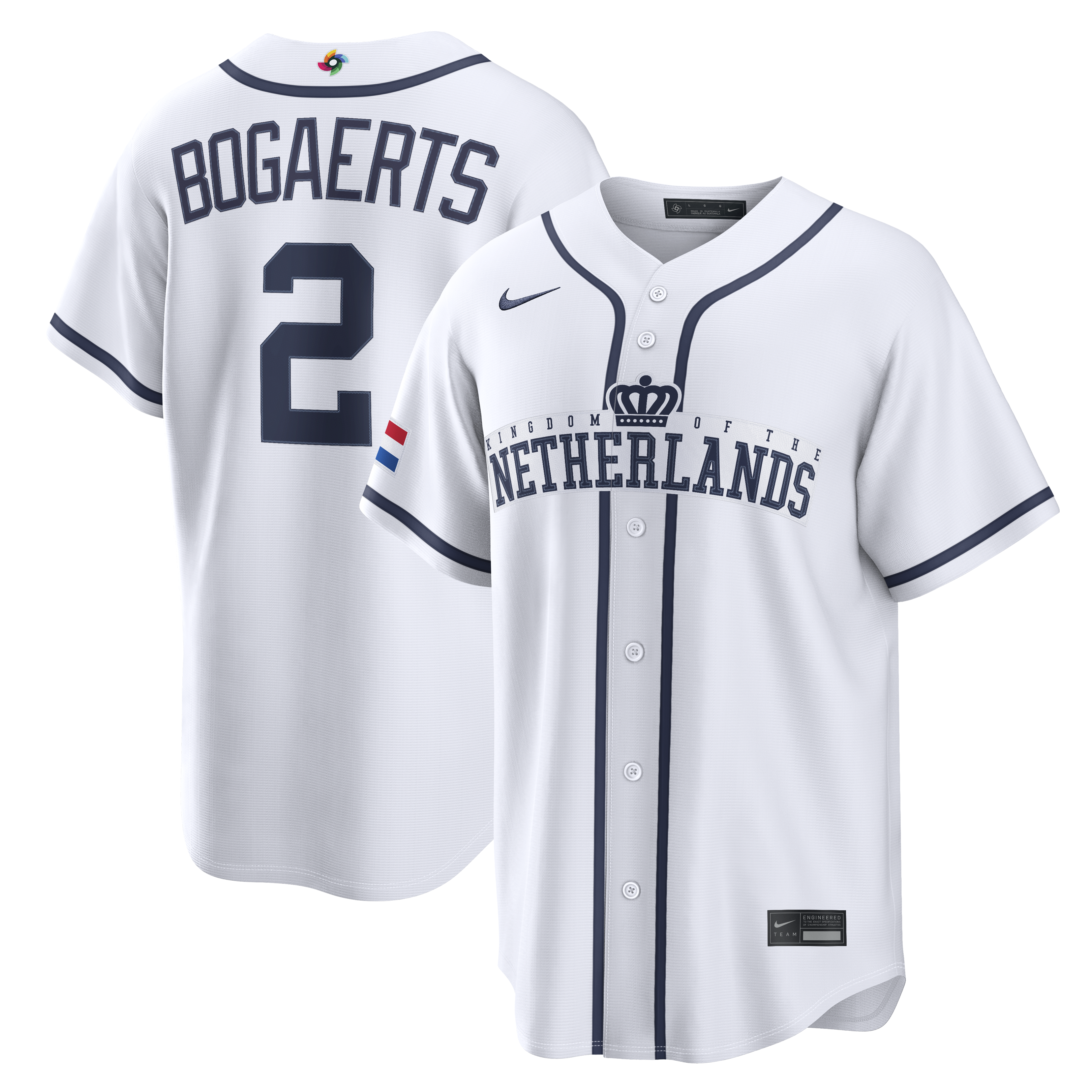 Men's Nike Xander Bogaerts White Netherlands Baseball 2026 World Baseball Classic Home Stadium Jersey