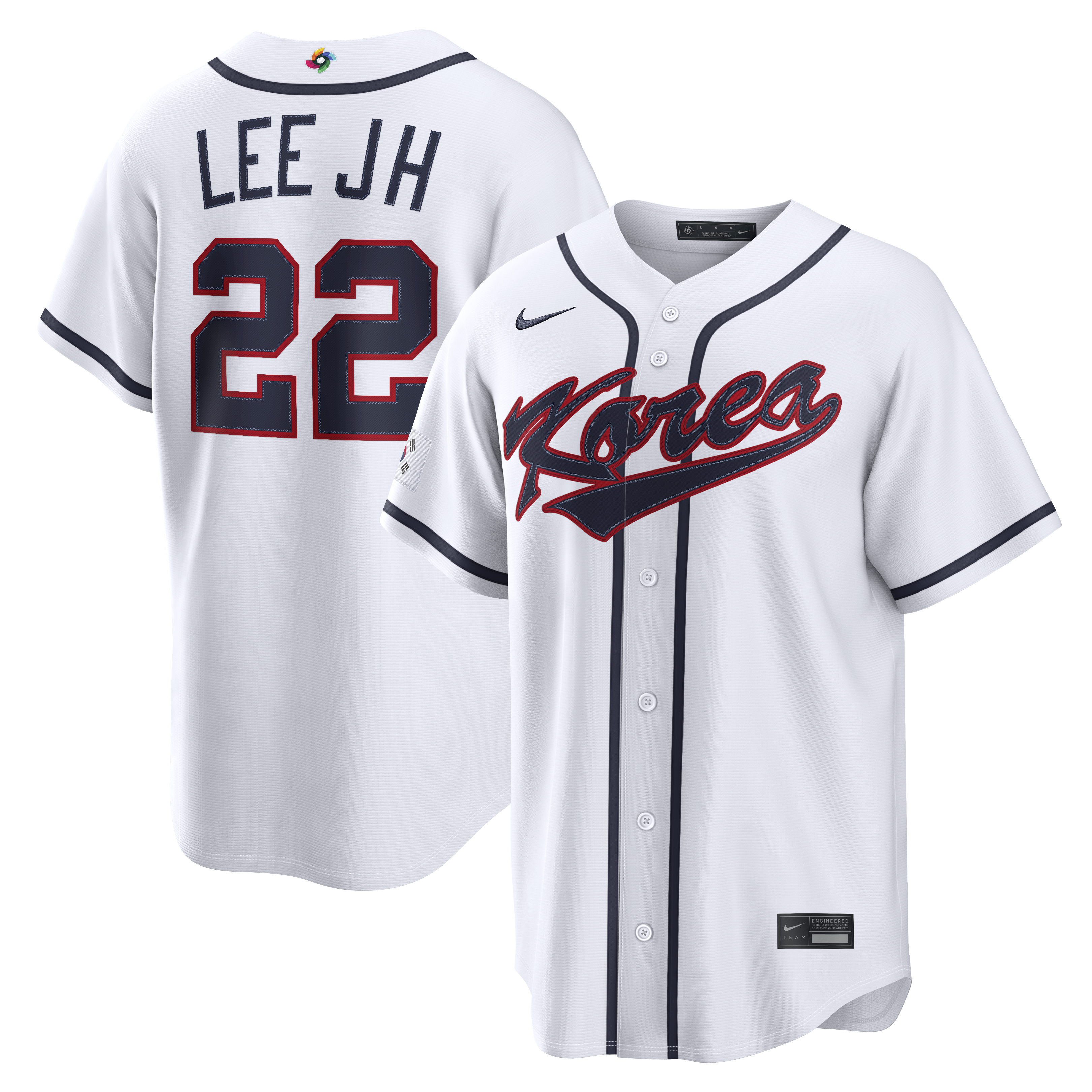 Men's Nike Jung Hoo Lee White Korea Baseball 2026 World Baseball Classic Home Stadium Jersey