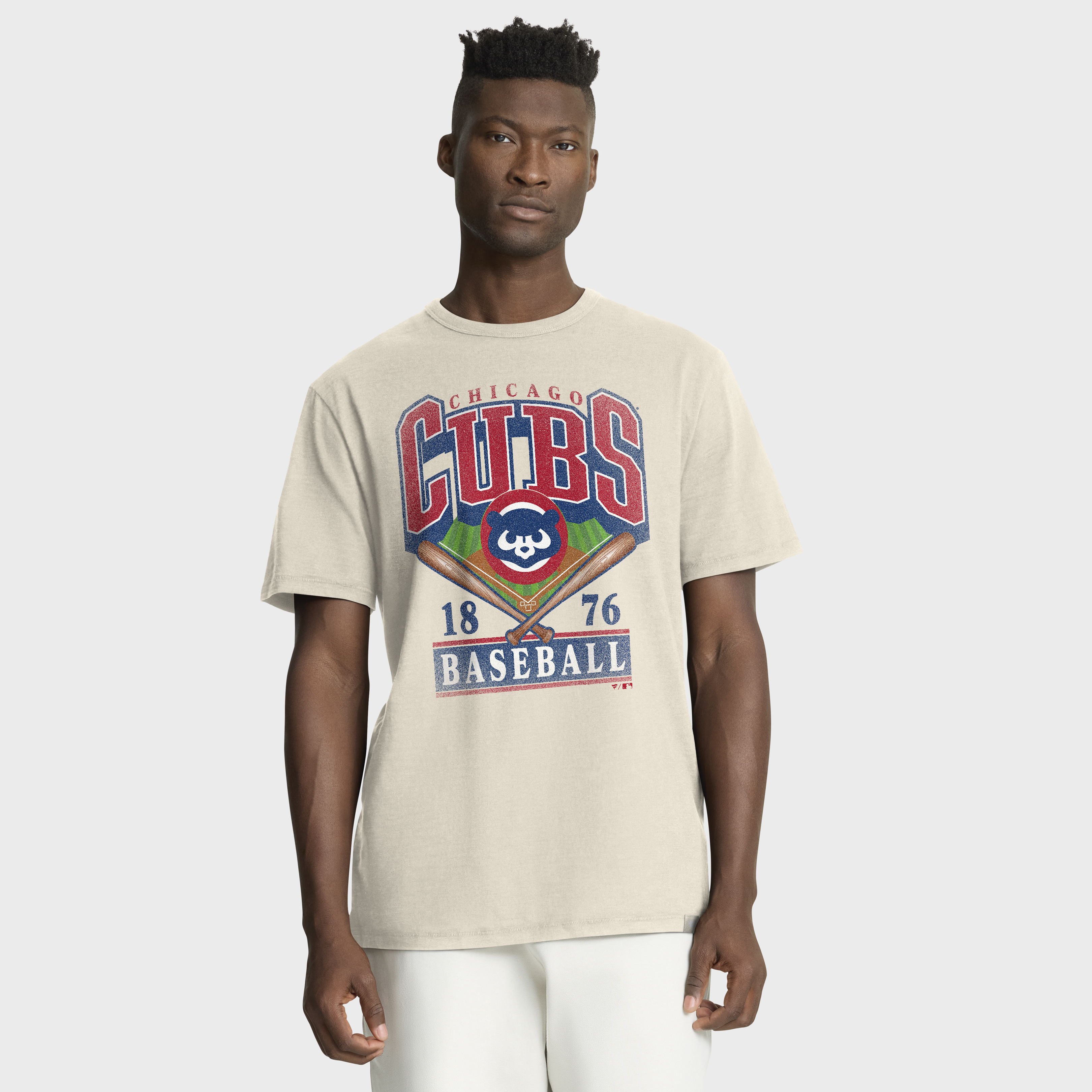 Men's Fanatics Tan Chicago Cubs Stadium Slub T-Shirt