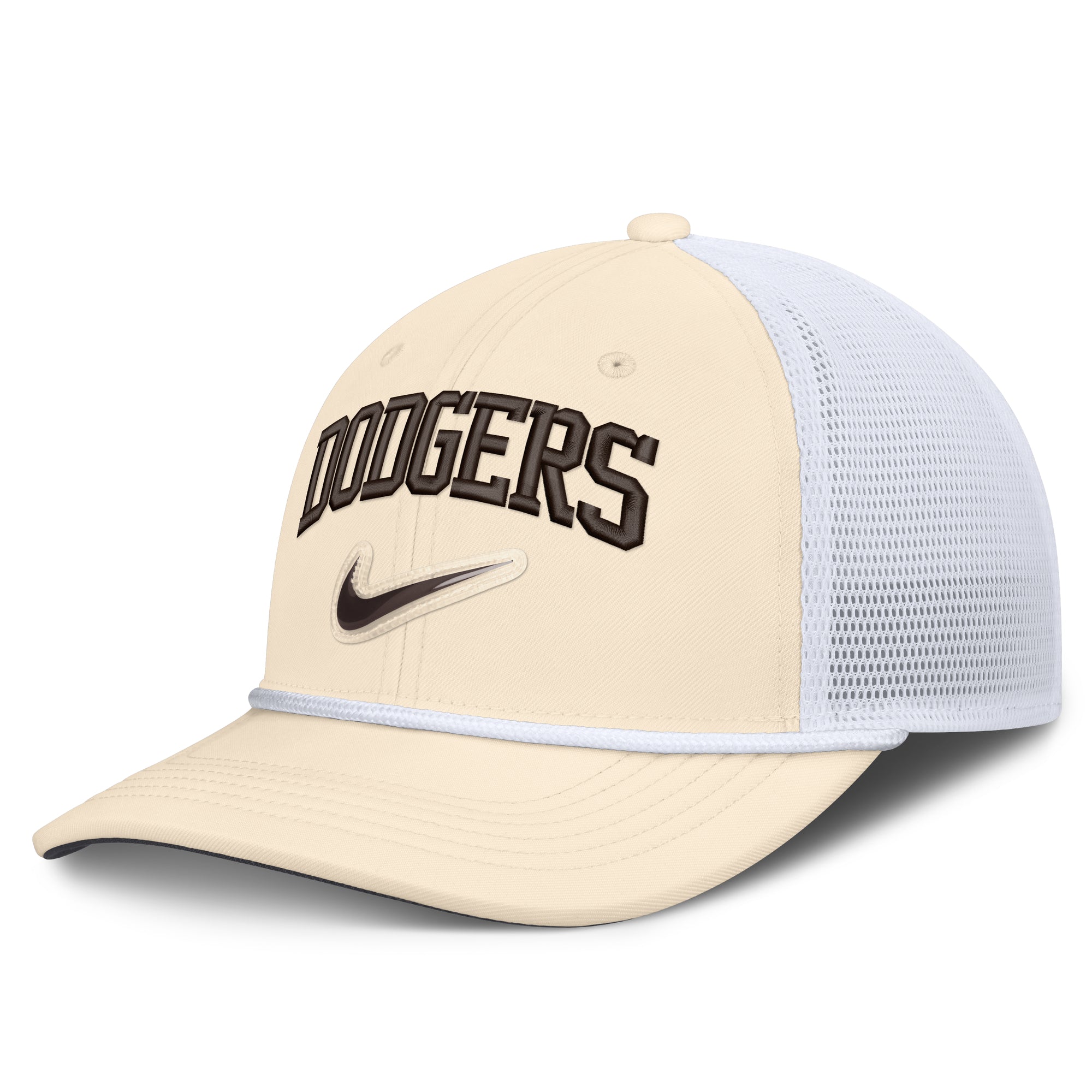 Men's Nike Natural/White Los Angeles Dodgers Rise Dri-FIT Trucker Adjustable Hat