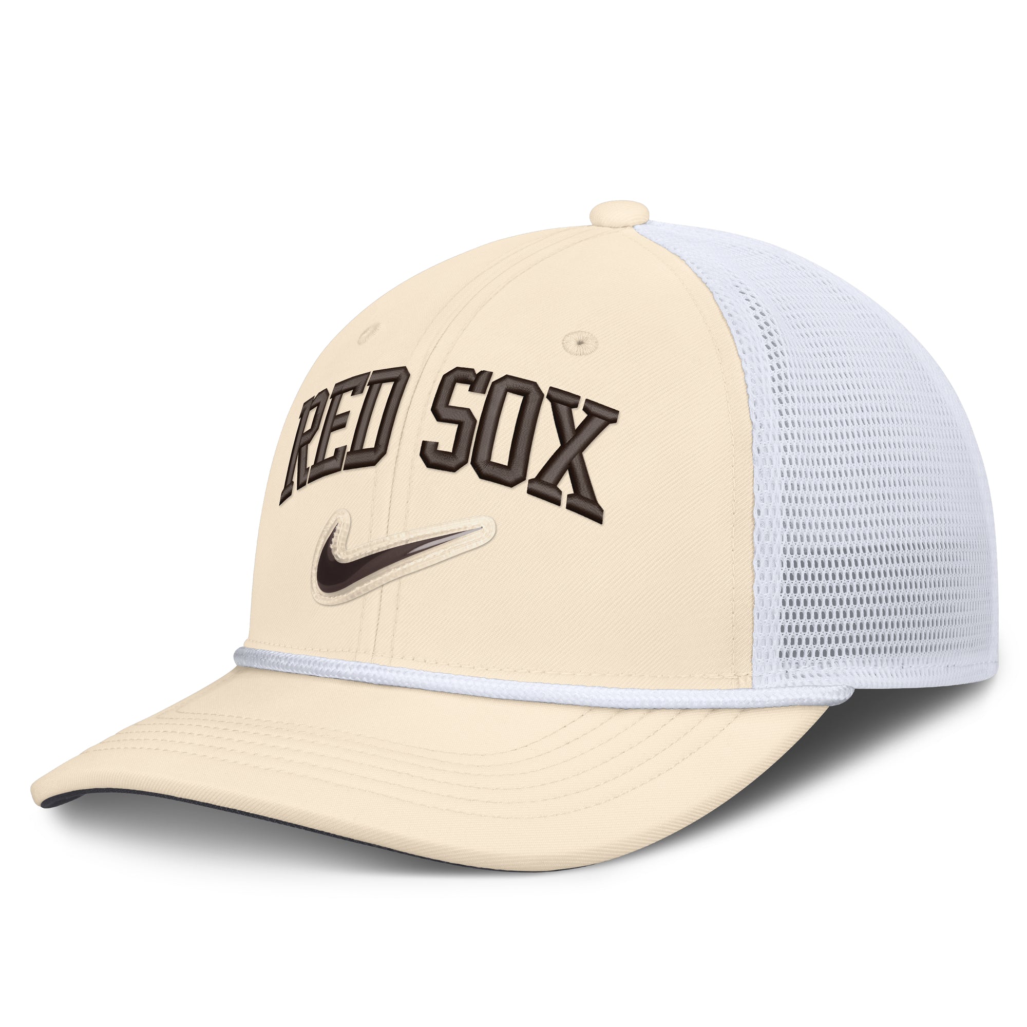Men's Nike Natural/White Boston Red Sox Rise Dri-FIT Trucker Adjustable Hat