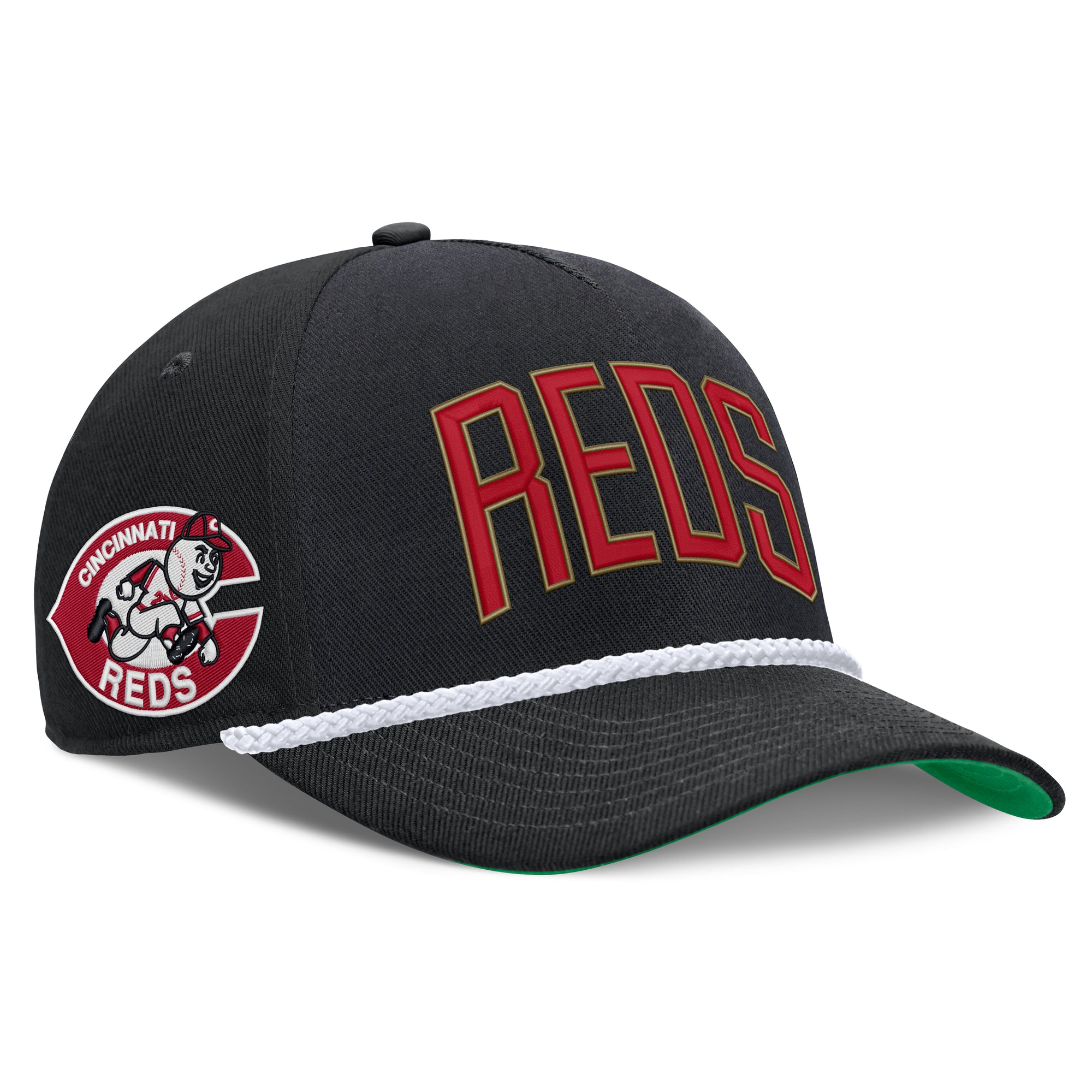 Men's Nike Black Cincinnati Reds Cooperstown Collection Rise Adjustable Hat