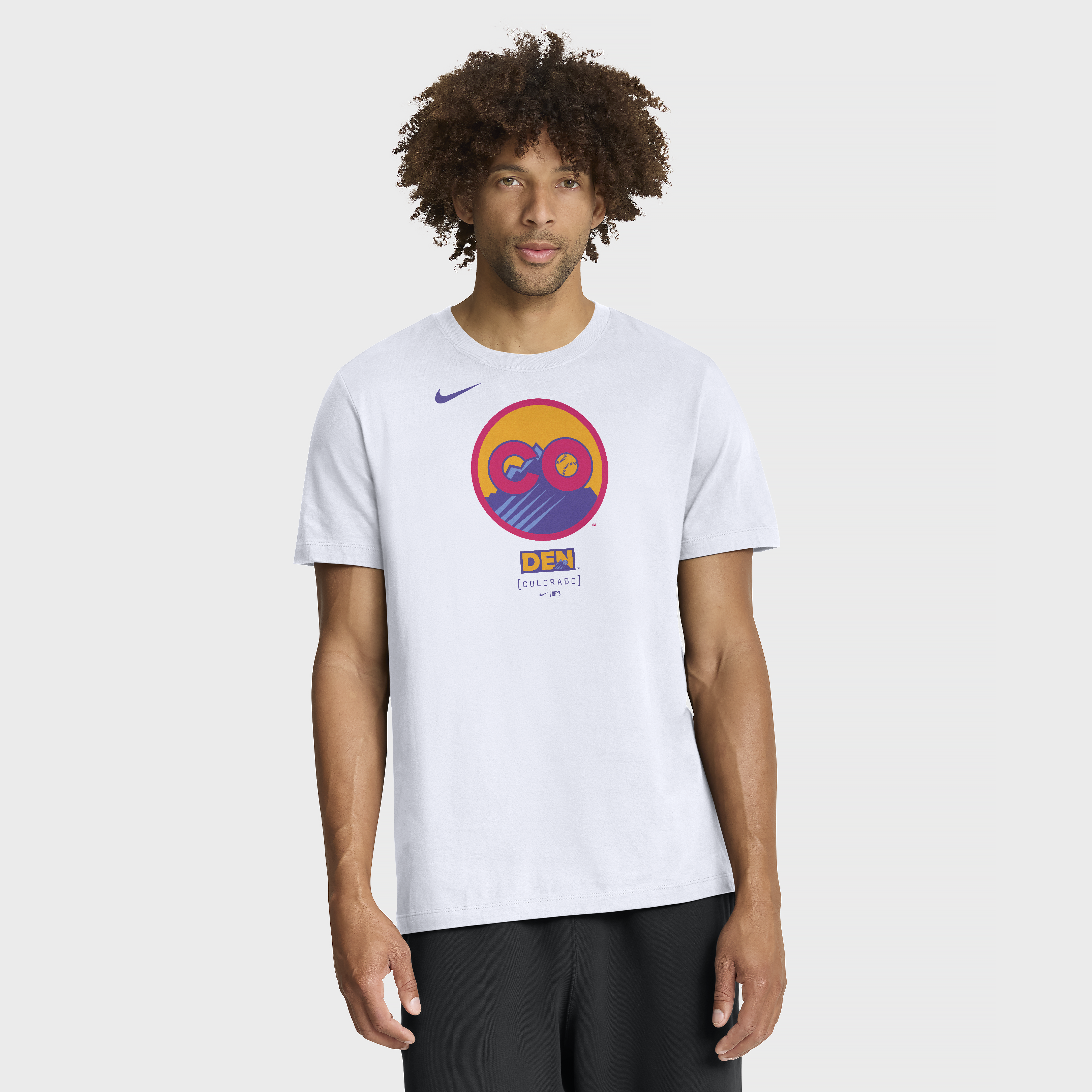 Men's Nike White Colorado Rockies City Connect Large Logo T-Shirt