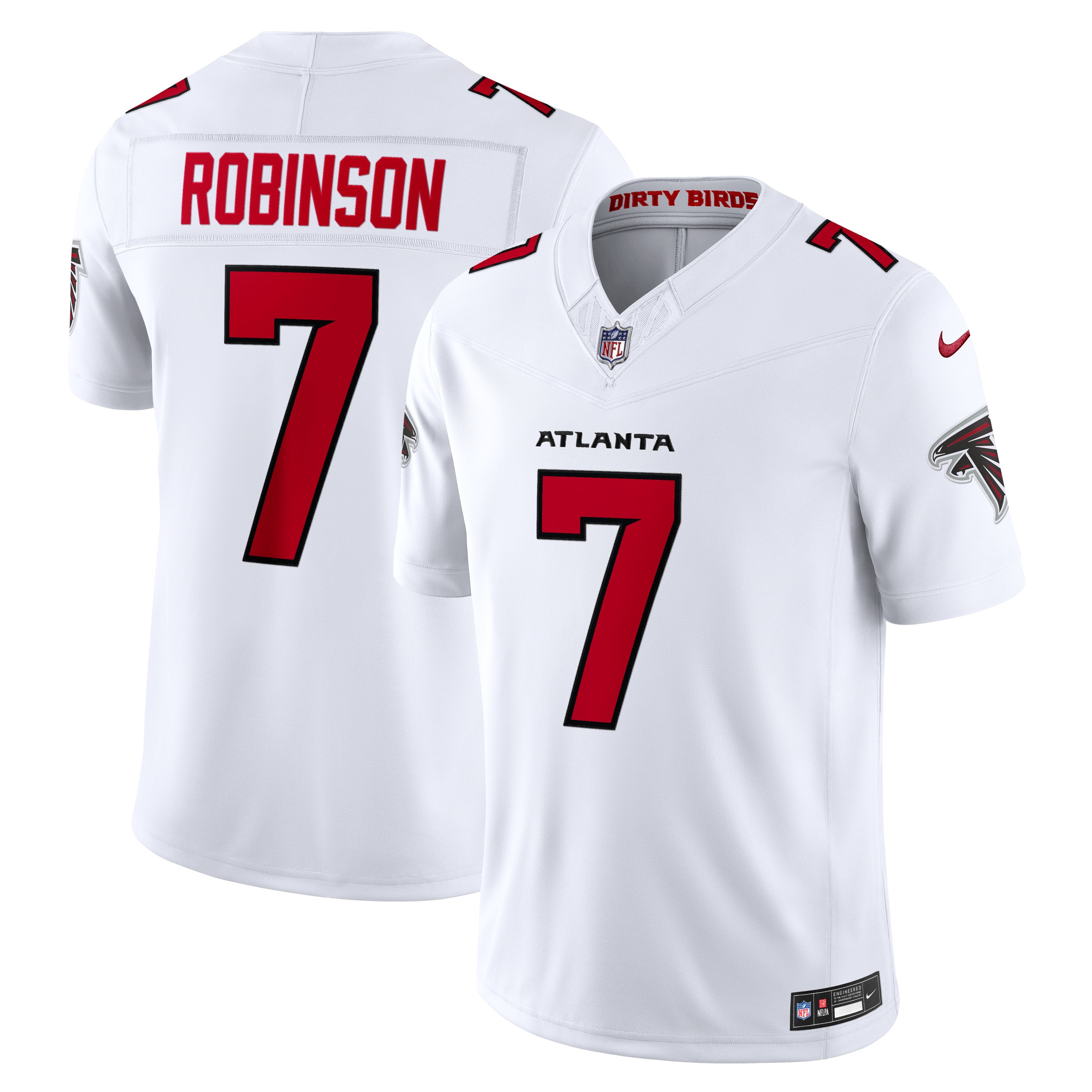 Men's Nike Bijan Robinson White Atlanta Falcons Vapor F.U.S.E. Stitched Limited Jersey