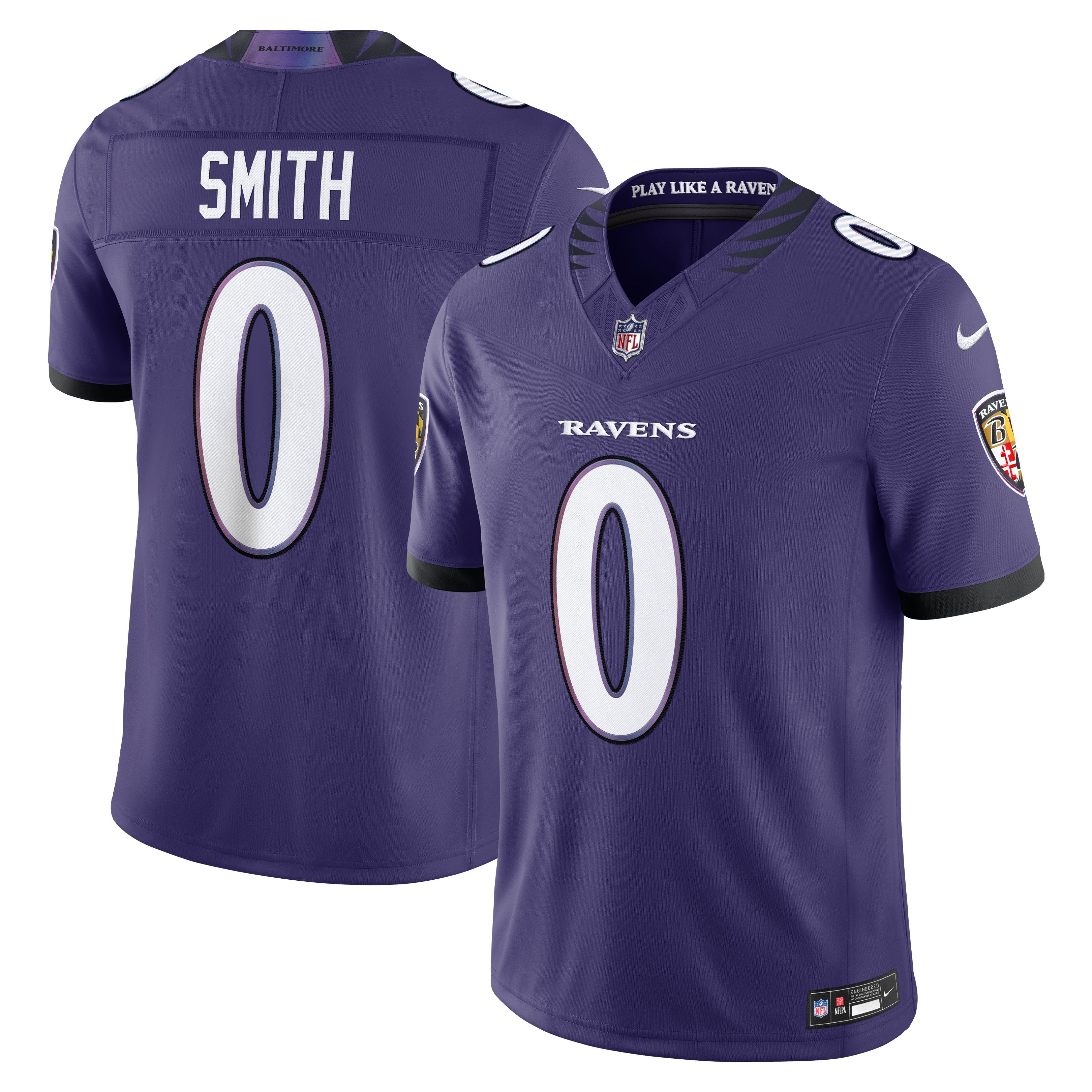 Men's Nike Roquan Smith Purple Baltimore Ravens Team Vapor F.U.S.E. Stitched Limited Jersey