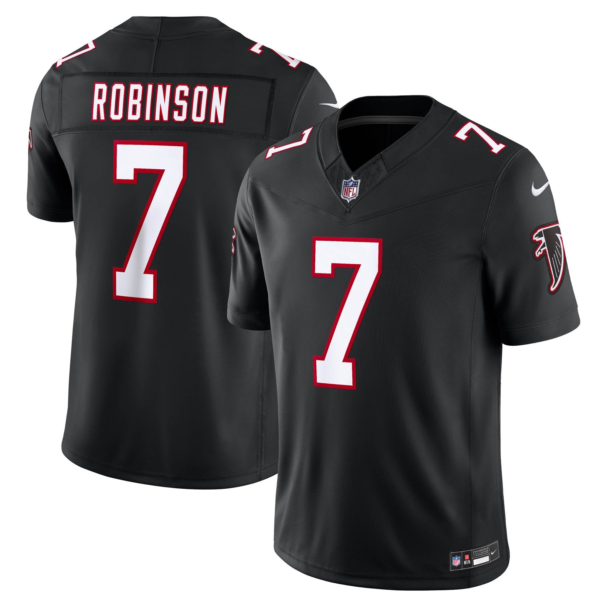 Men's Nike Bijan Robinson Black Atlanta Falcons Alternate Throwback Vapor F.U.S.E. Stitched Limited Jersey