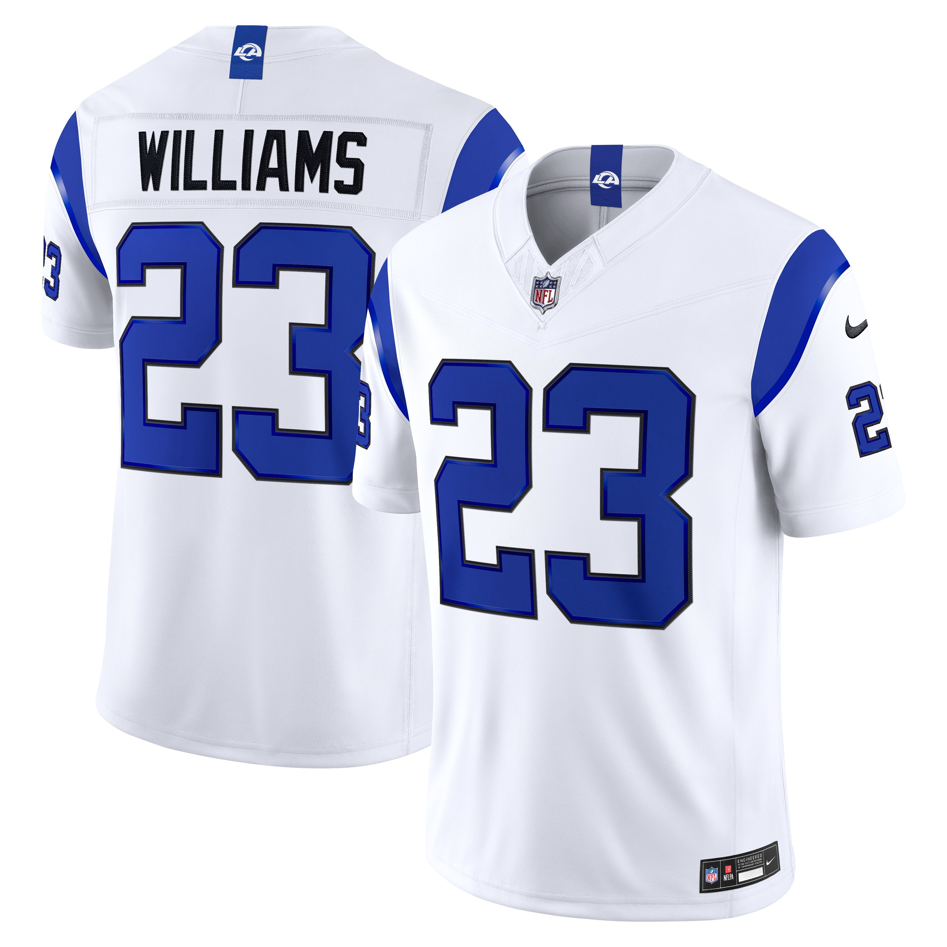 Men's Nike Kyren Williams Los Angeles Rams Fearsome White Vapor F.U.S.E. Stitched Limited Jersey