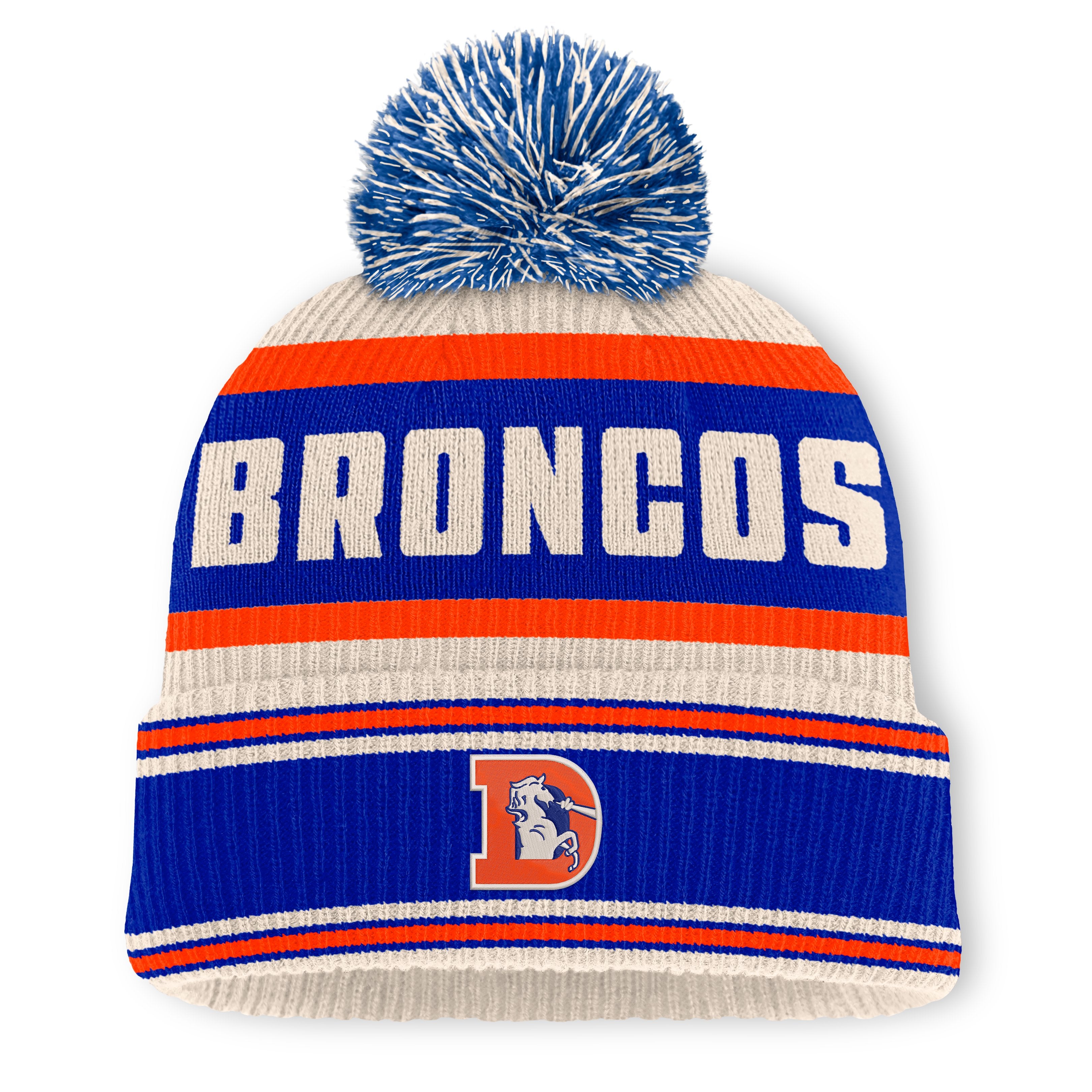 Men's Fanatics Royal Denver Broncos Heritage Parcel Cuffed Knit Hat with Pom