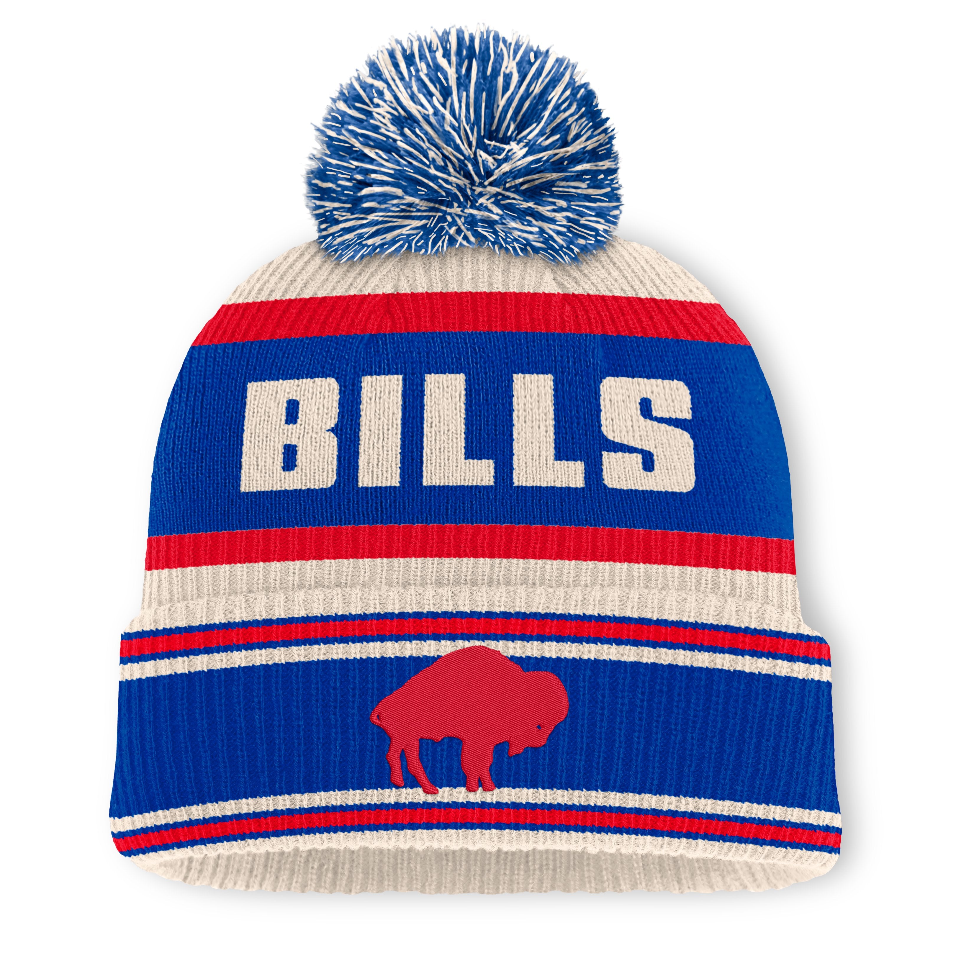 Men's Fanatics Royal Buffalo Bills Heritage Parcel Cuffed Knit Hat with Pom