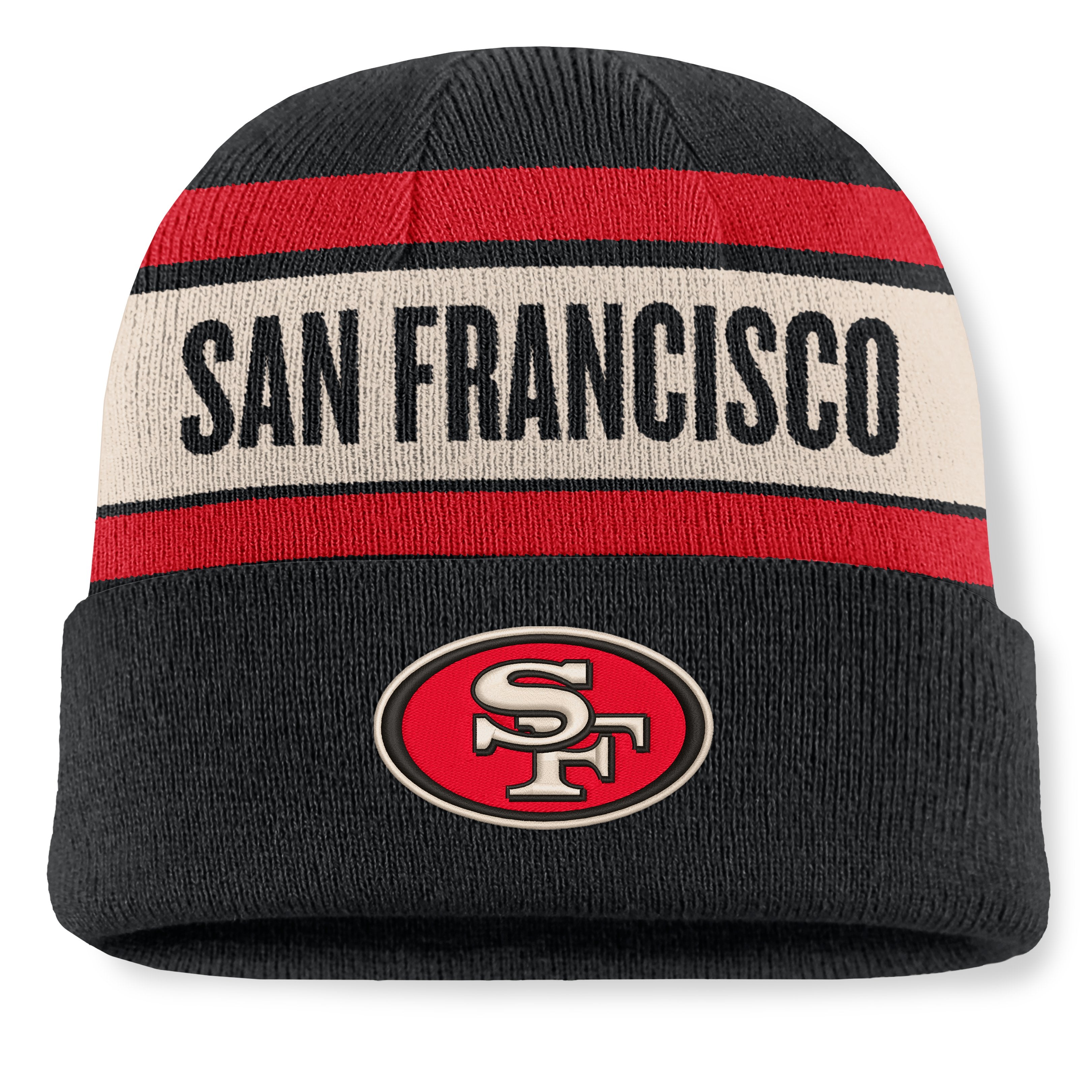 Men's Fanatics Black San Francisco 49ers Chip Pass Cuffed Knit Hat