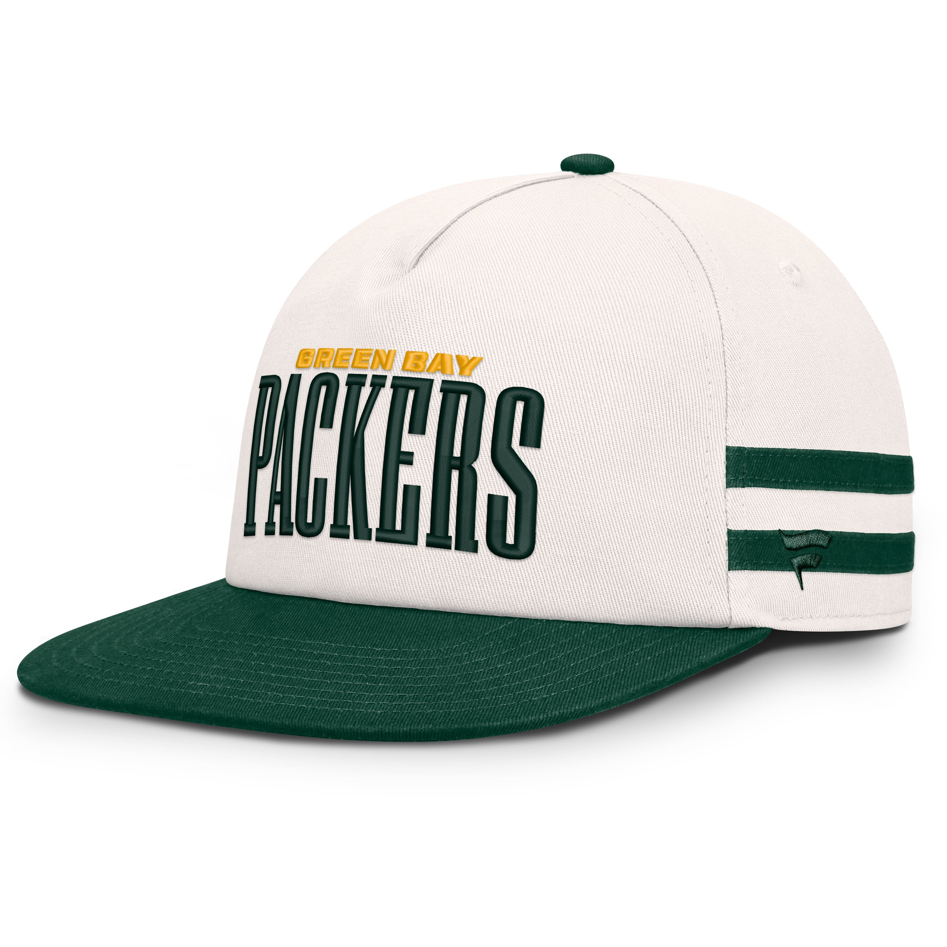 Men's Fanatics Cream/Green Green Bay Packers Heritage Doubleback Golfer Adjustable Hat