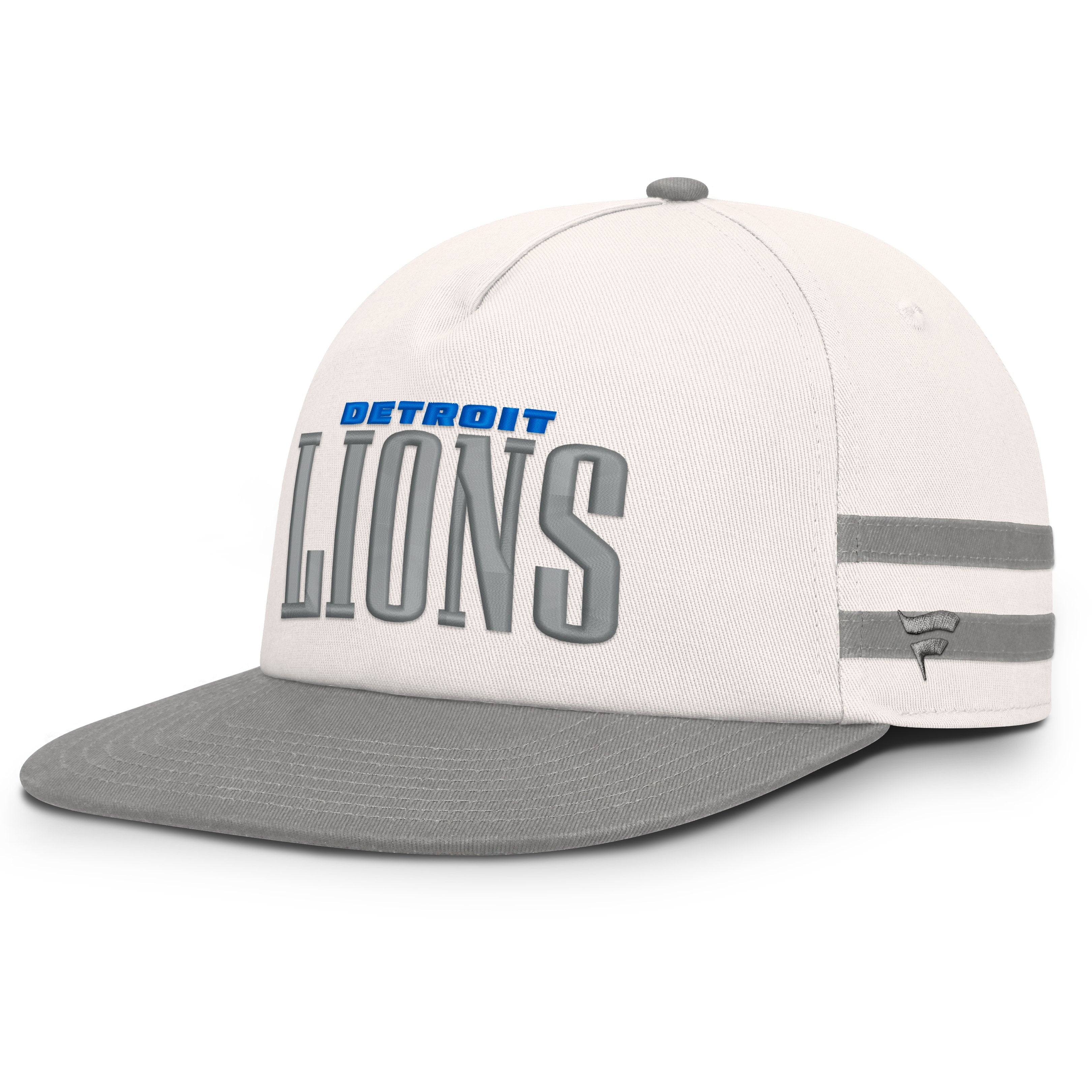 Men's Fanatics Cream/Gray Detroit Lions Heritage Doubleback Golfer Adjustable Hat