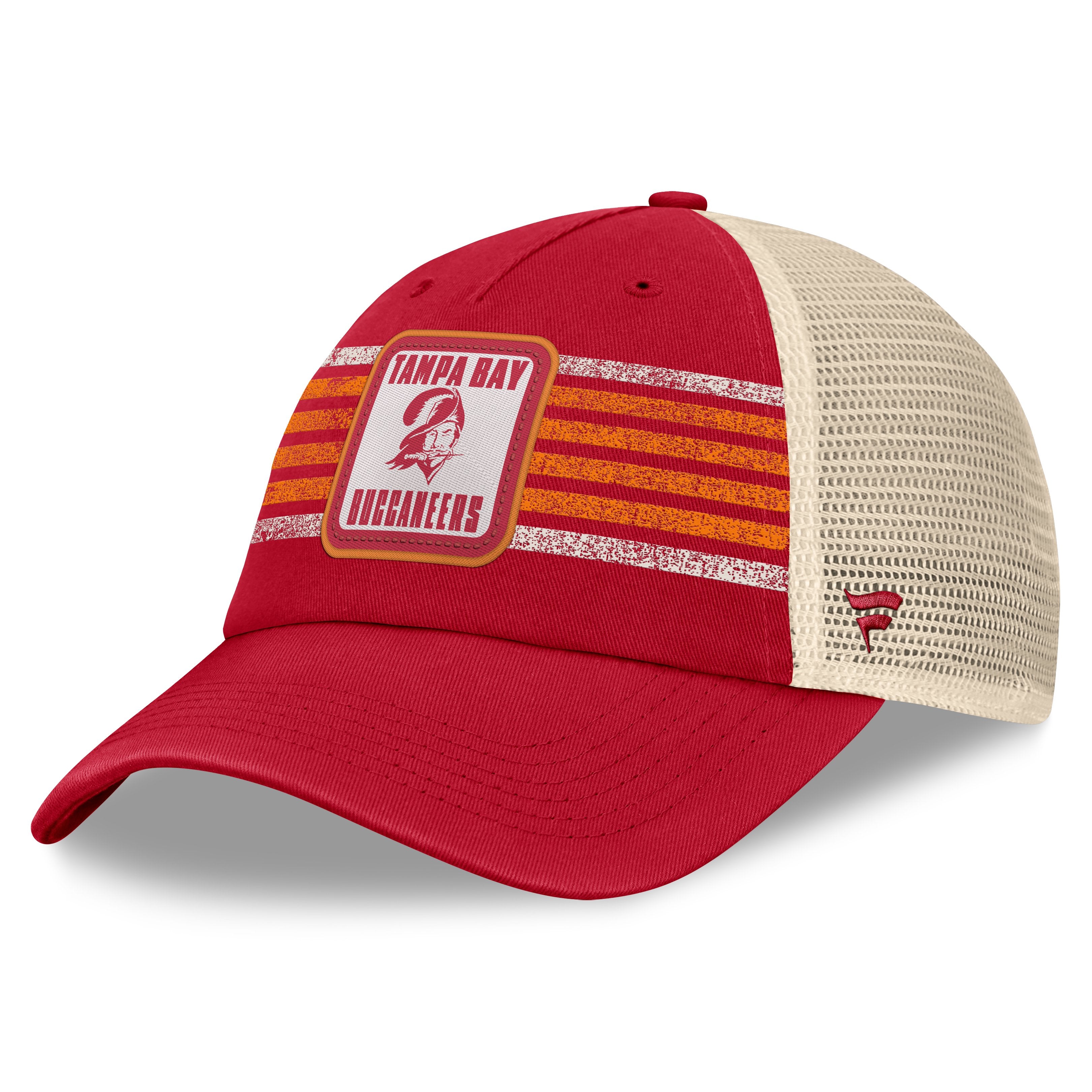 Men's Fanatics  Red Tampa Bay Buccaneers Heritage Logo Waggle Unstructured Trucker Hat