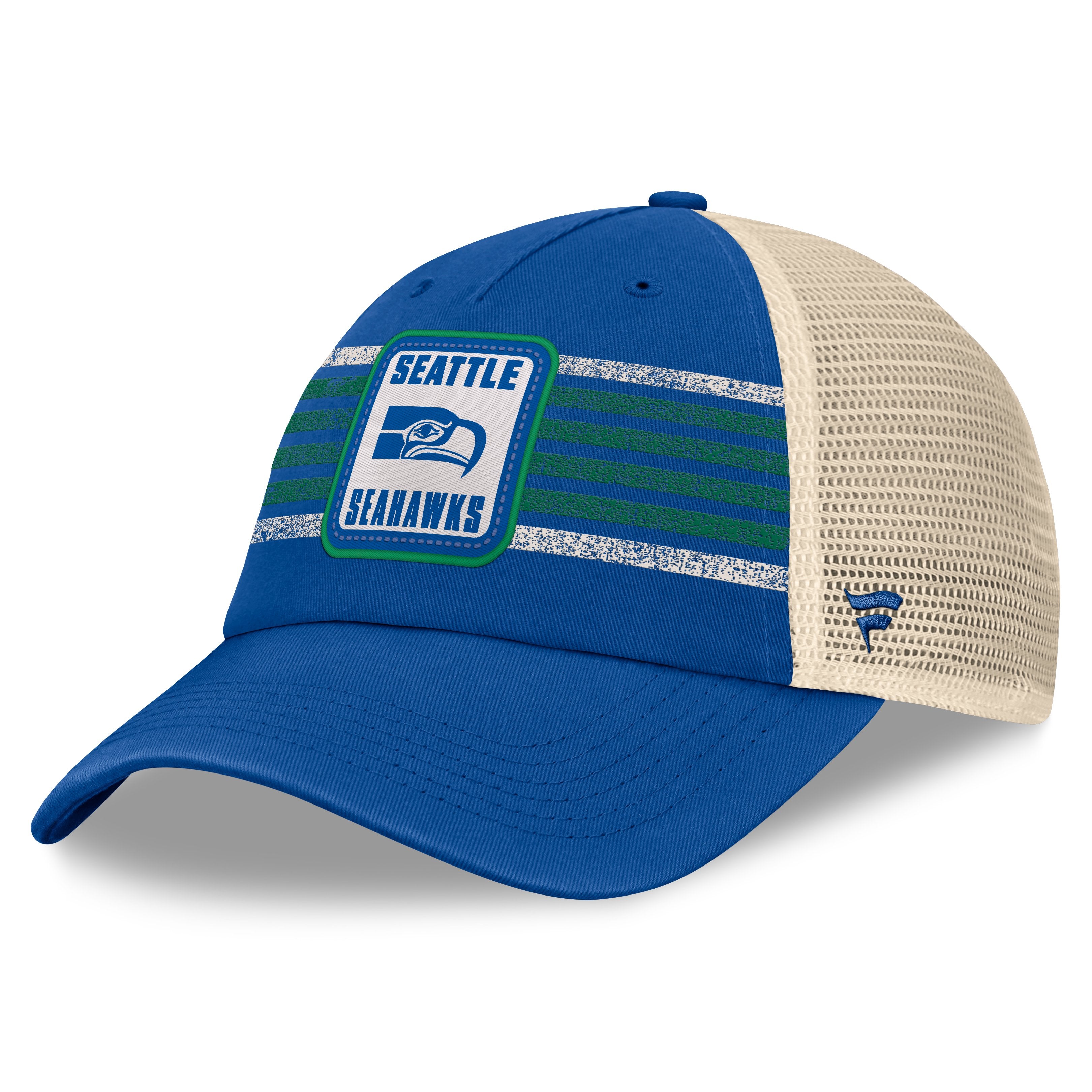 Men's Fanatics  Royal Seattle Seahawks Heritage Logo Waggle Unstructured Trucker Hat