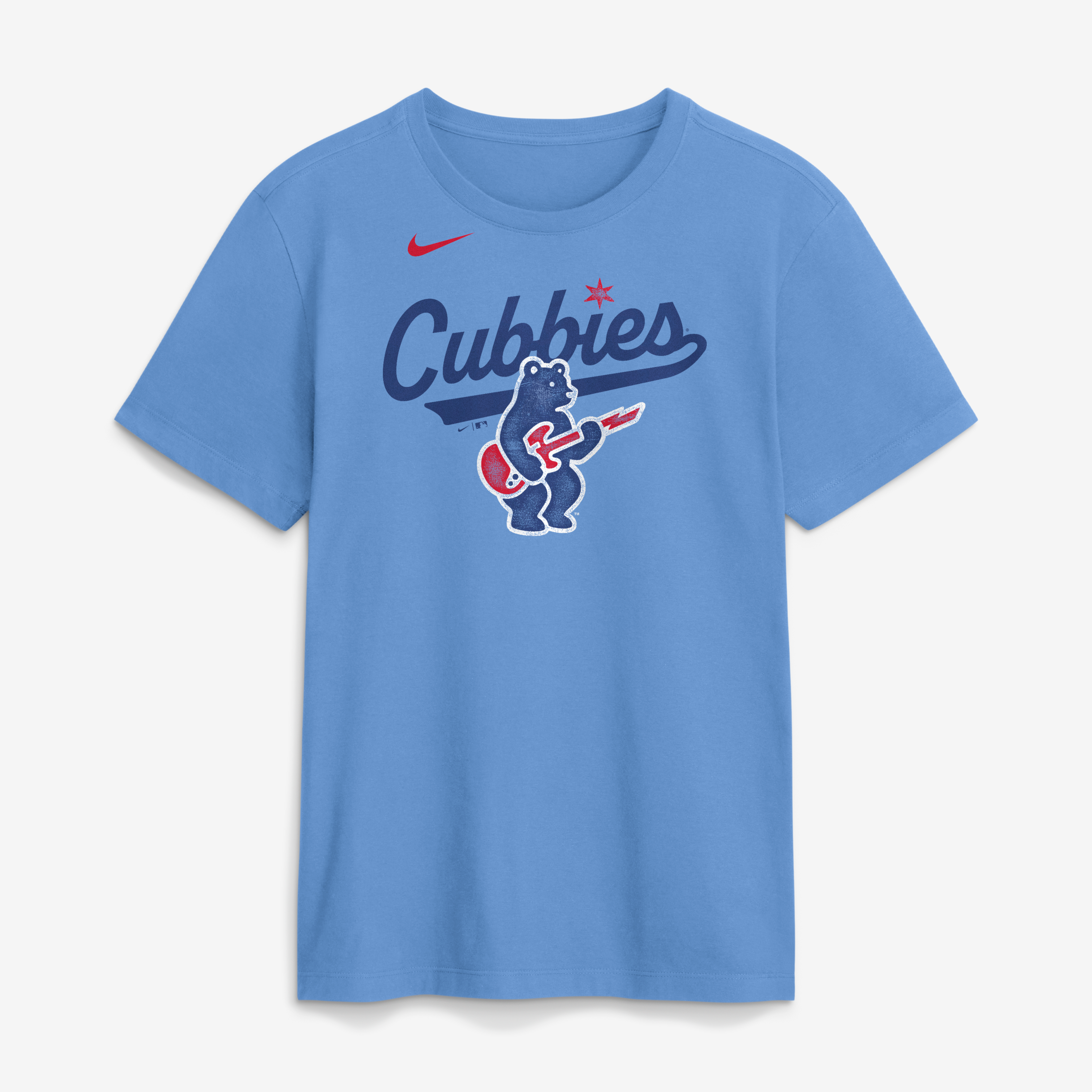 Men's Nike Light Blue Chicago Cubs Electric Bear T-Shirt