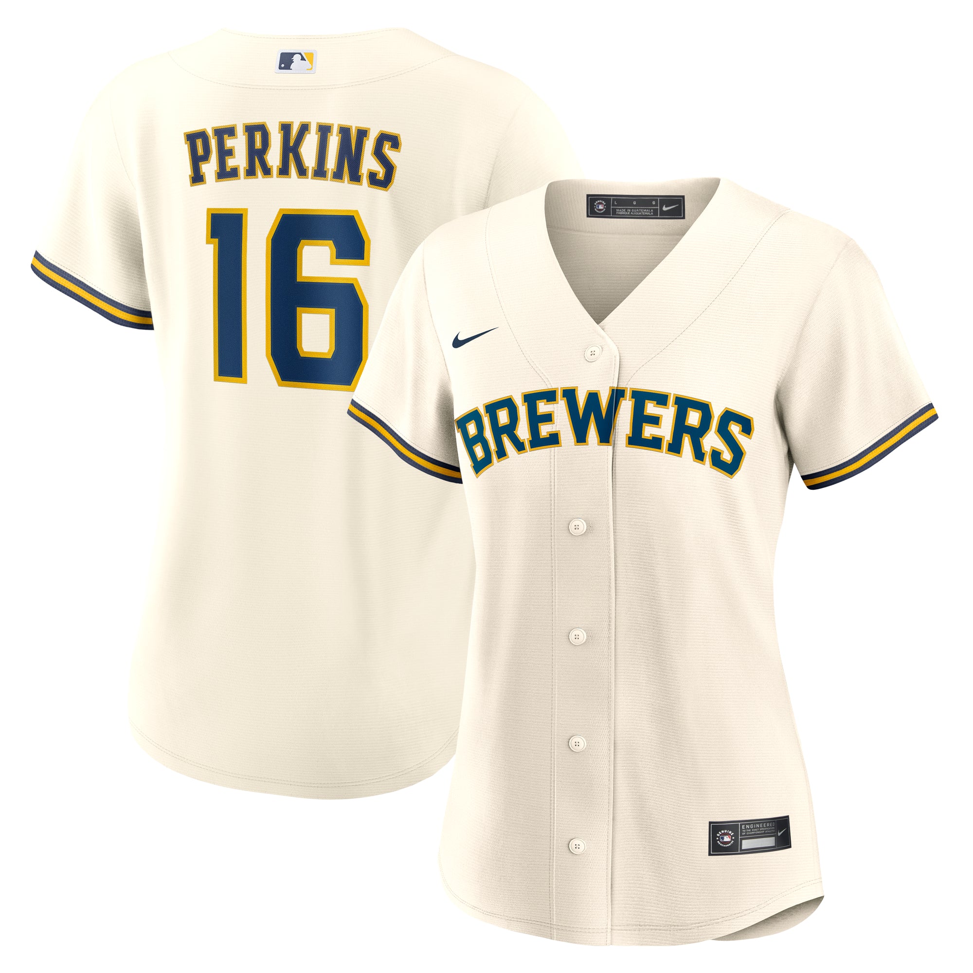 Women's Nike Blake Perkins Cream Milwaukee Brewers Home Replica Jersey