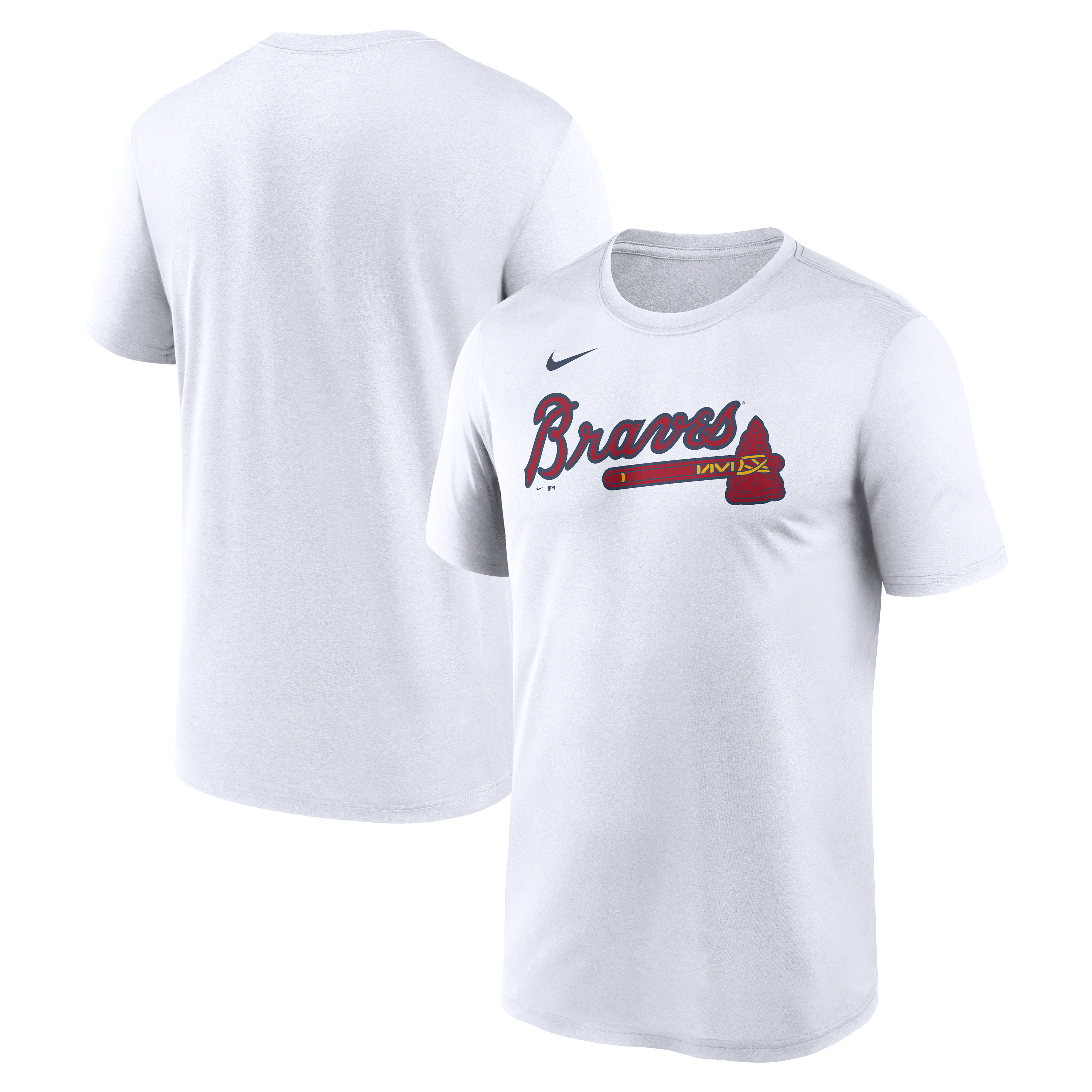 Men's Nike White Atlanta Braves New Legend Wordmark Dri-FIT T-Shirt