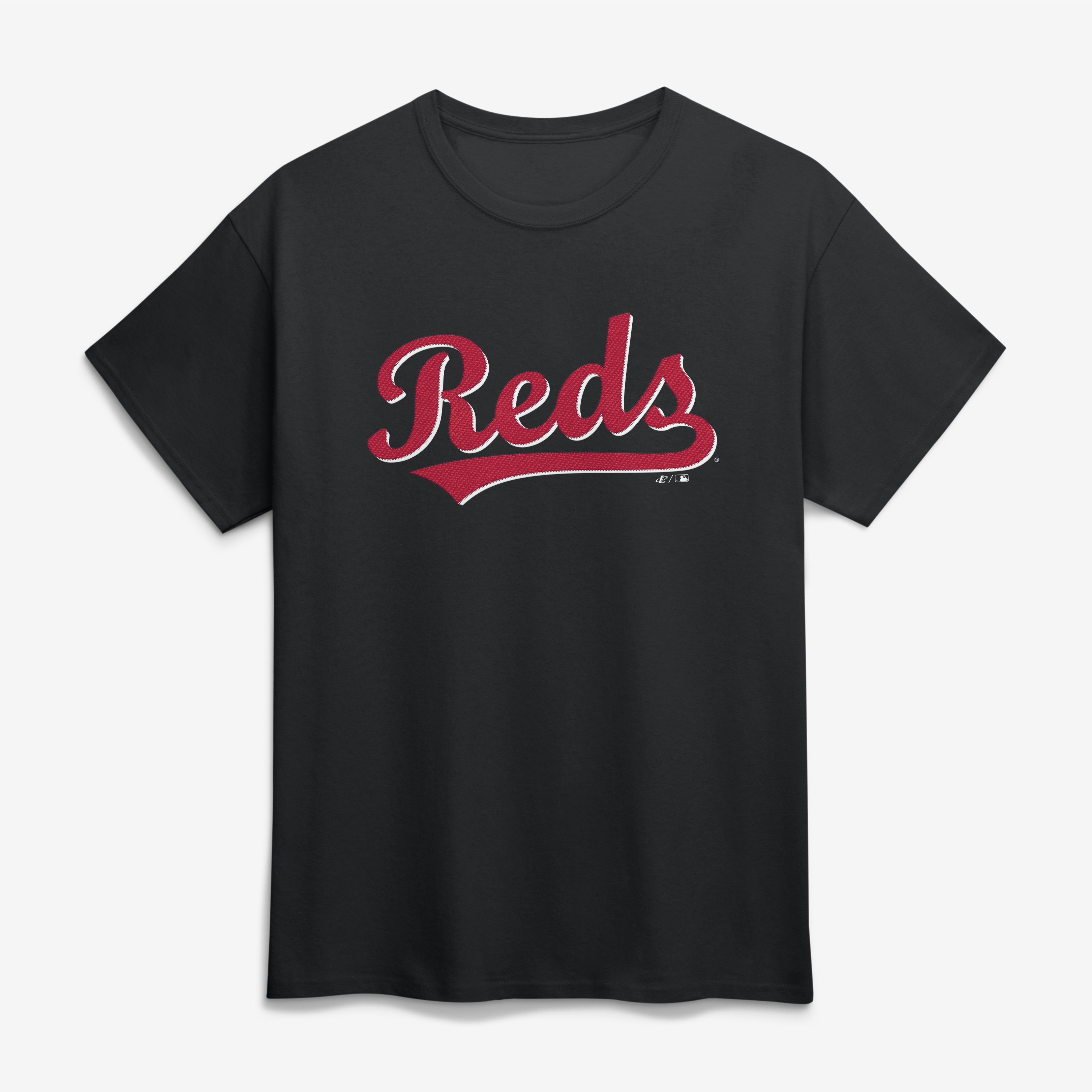 Men's Logo Athletic Black Cincinnati Reds Wordmark T-Shirt