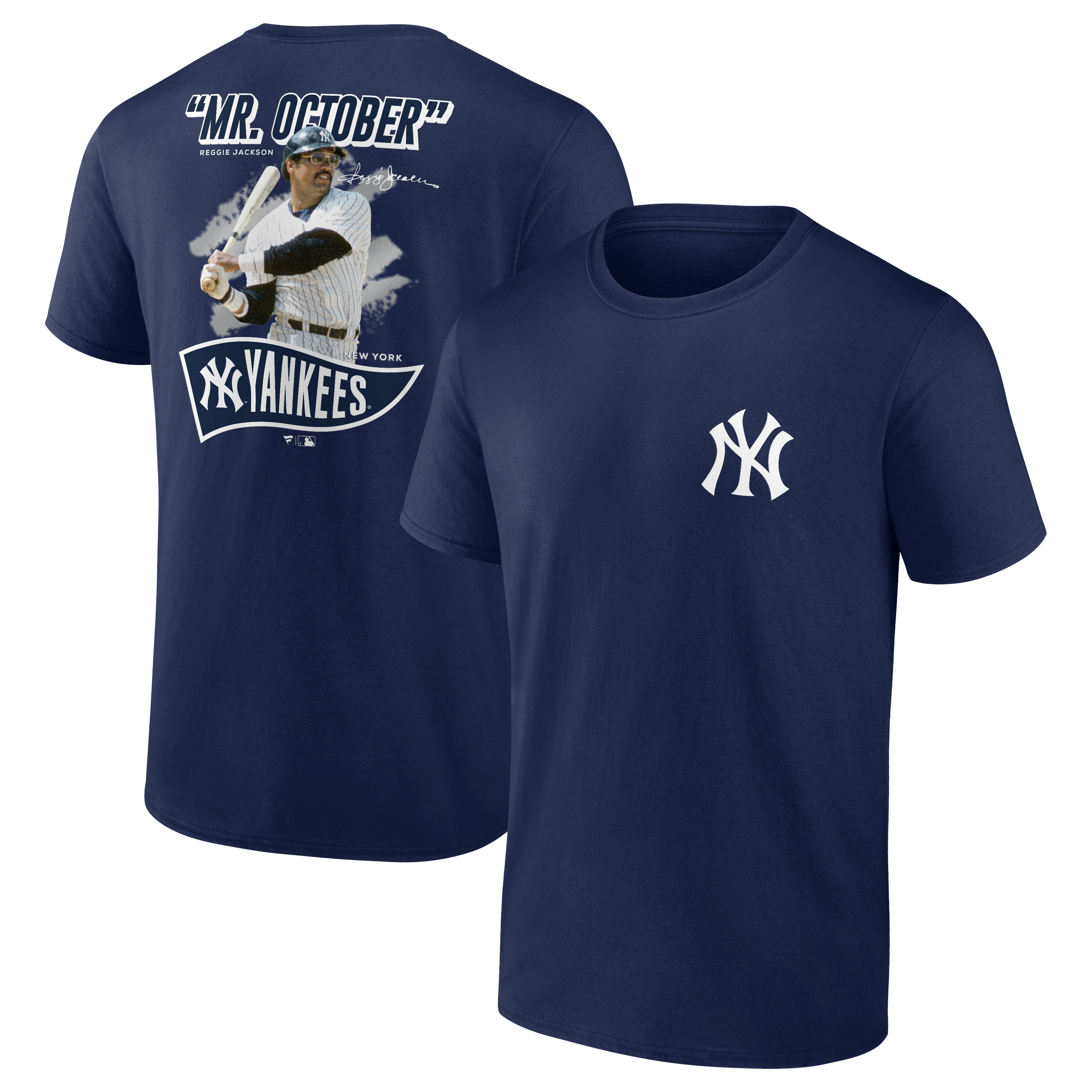 Men's Fanatics Reggie Jackson Athletic Navy New York Yankees Retired Player Nickname Name & Number T-Shirt
