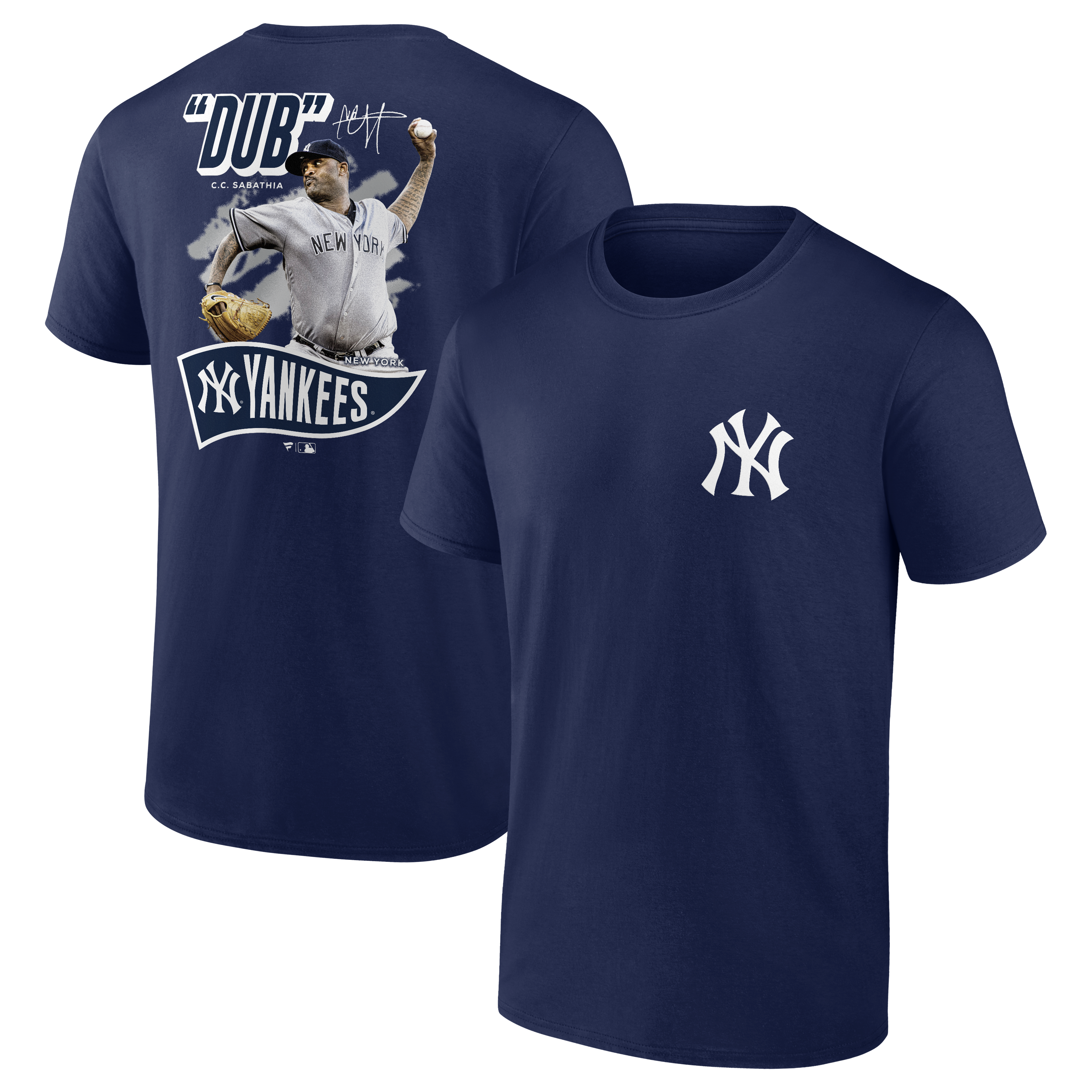 Men's Fanatics CC Sabathia Navy New York Yankees Retired Player Nickname Name & Number T-Shirt
