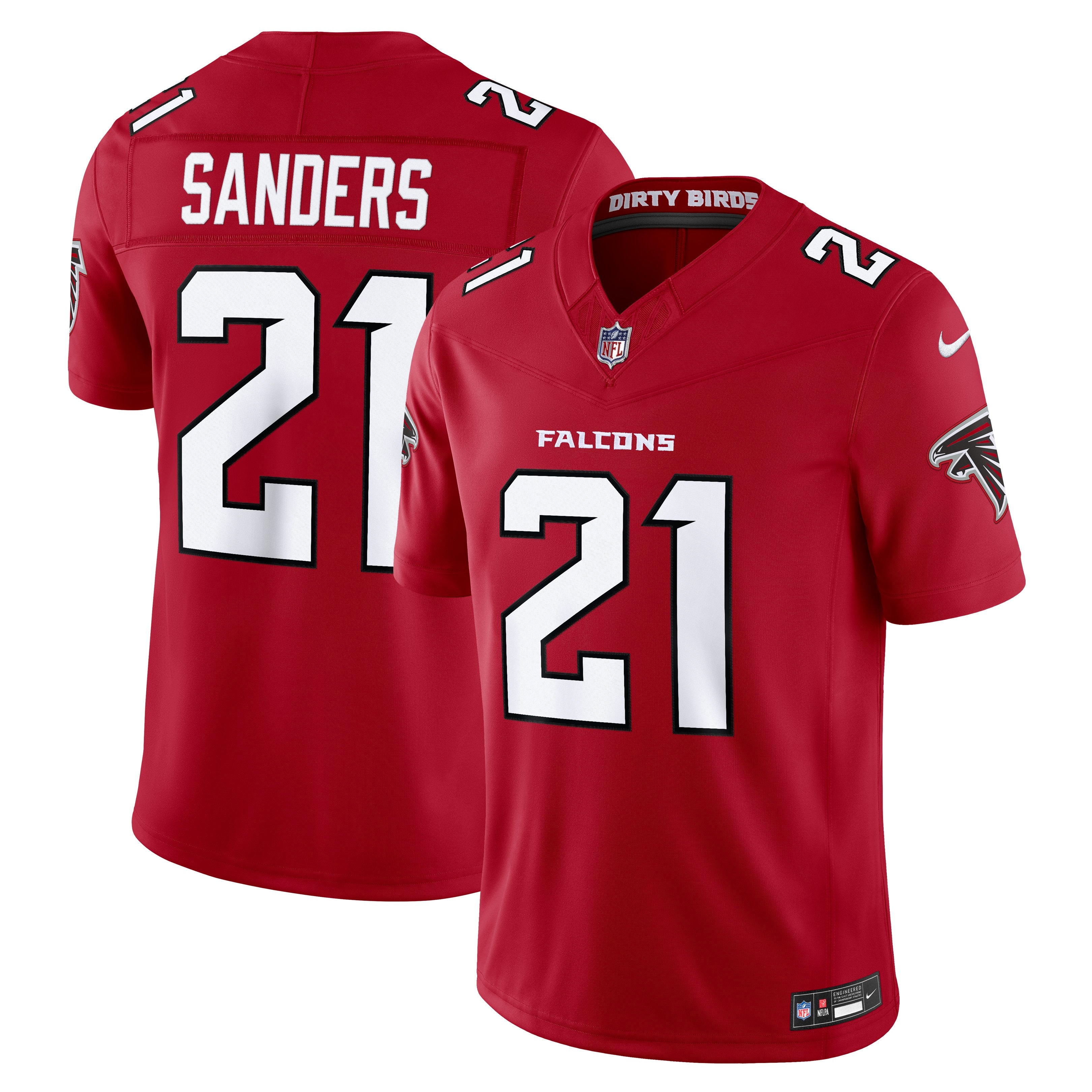 Men's Nike Deion Sanders Red Atlanta Falcons Team  Vapor F.U.S.E. Stitched Retired Limited Jersey