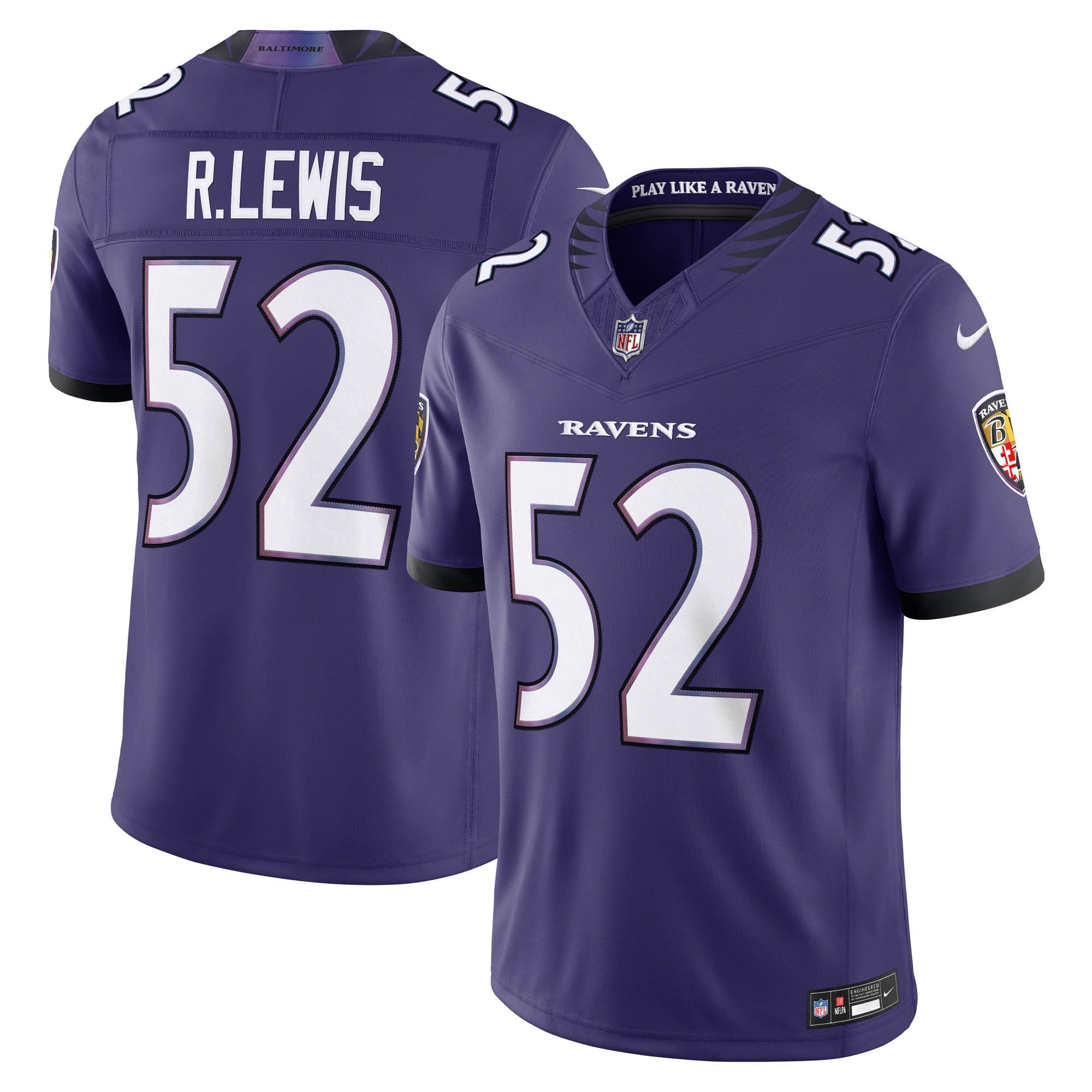 Men's Nike Ray Lewis Purple Baltimore Ravens Vapor F.U.S.E. Stitched Retired Limited Jersey