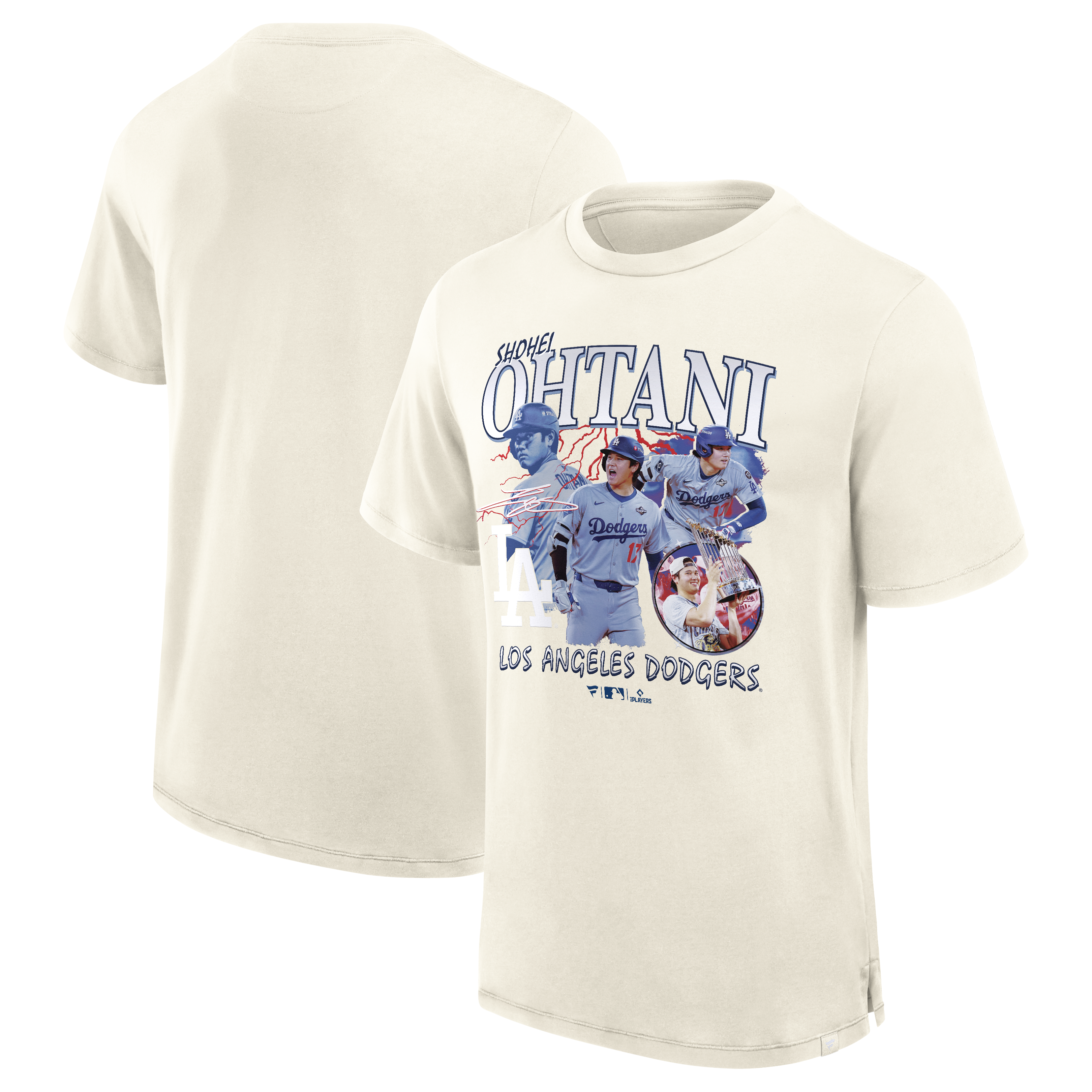 Men's Fanatics Shohei Ohtani Cream Los Angeles Dodgers Montage T-Shirt
