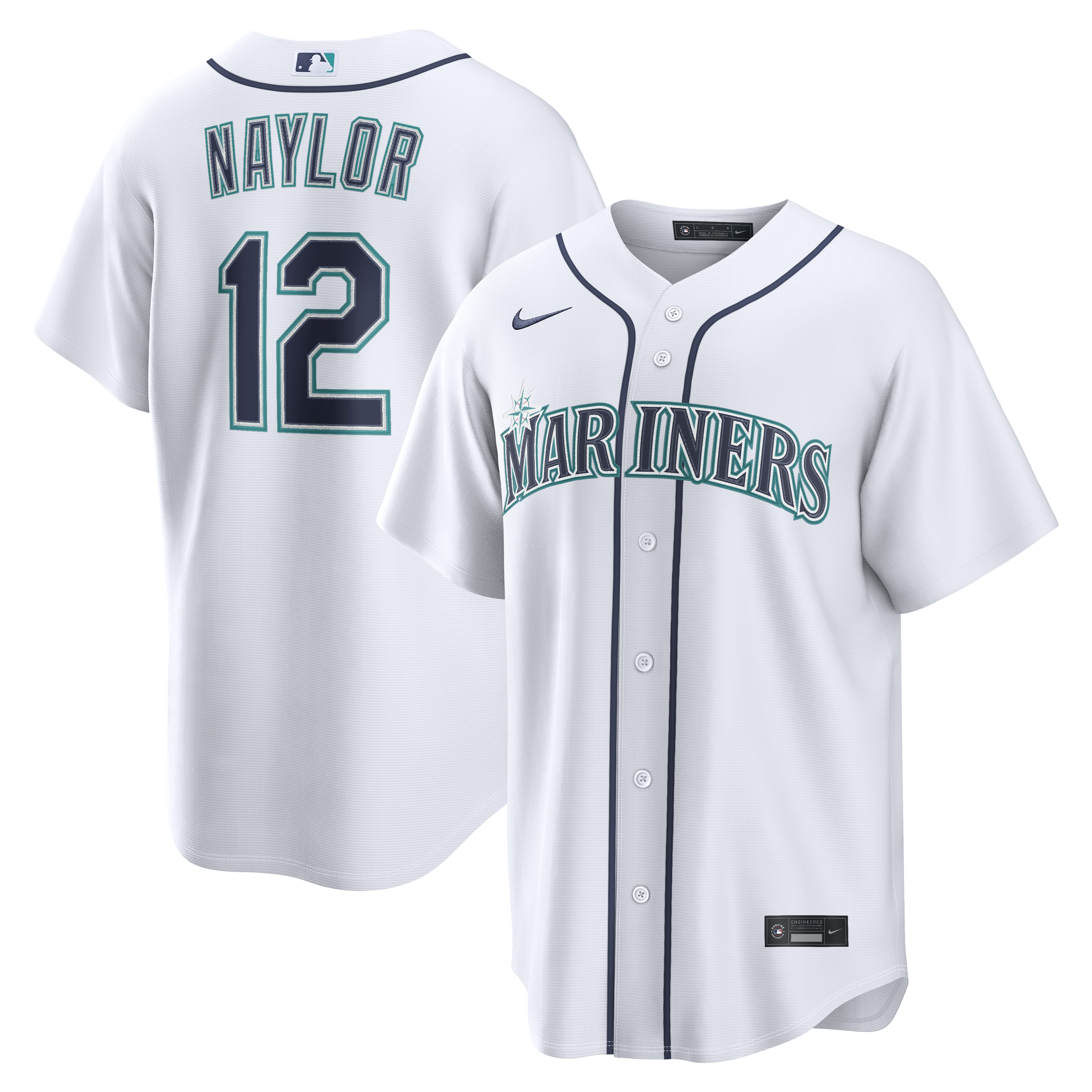 Men's Nike Josh Naylor White Seattle Mariners Home Replica Jersey