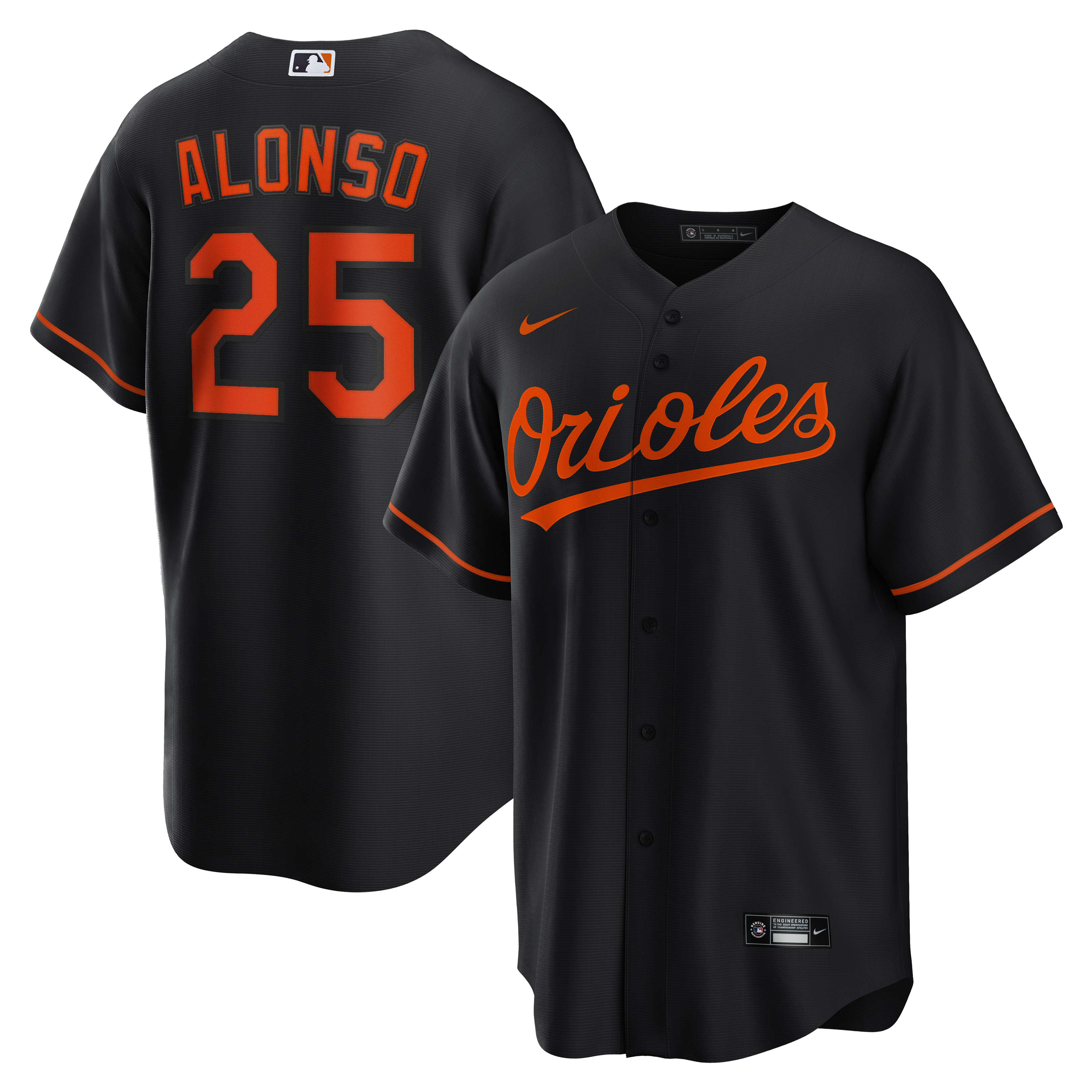 Men's Nike Pete Alonso Black Baltimore Orioles Alternate Replica Jersey
