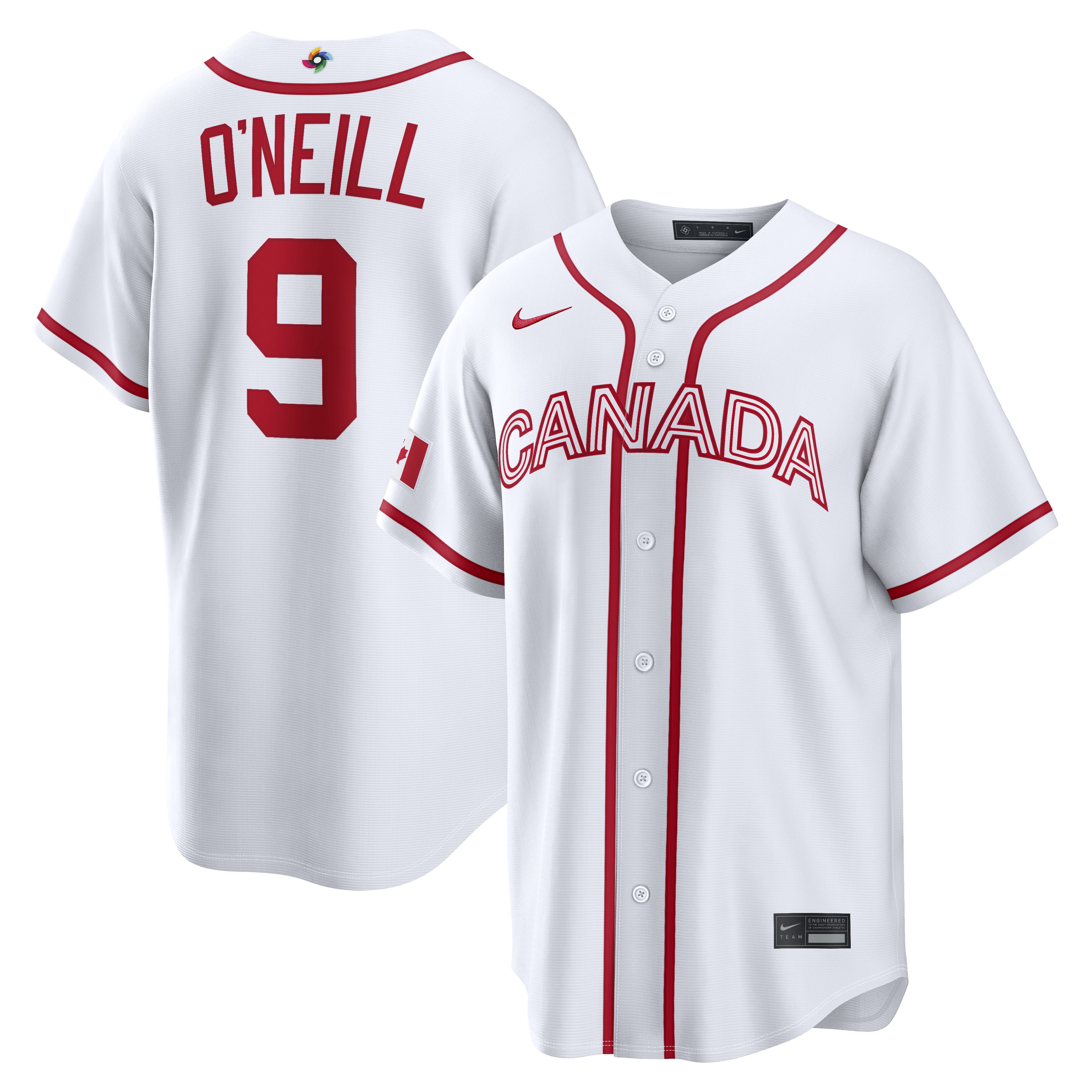 Men's Nike Tyler O'Neill White Canada Baseball 2026 World Baseball Classic Home Stadium Jersey