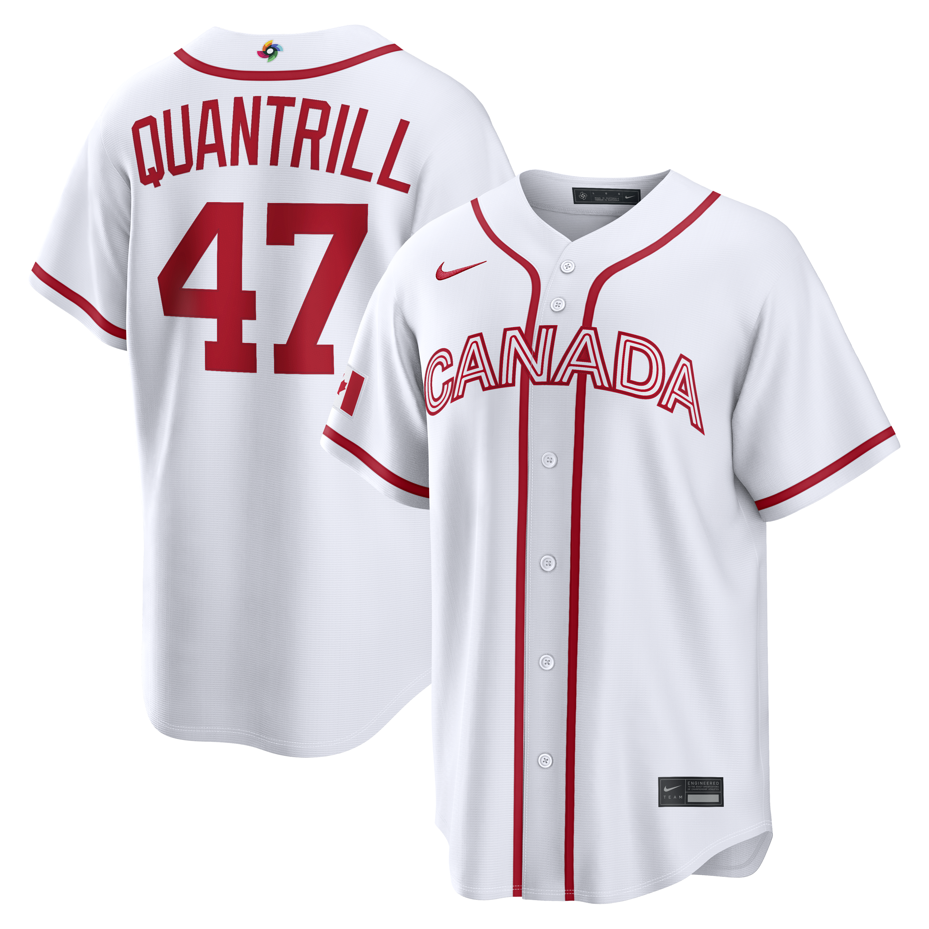 Men's Nike Cal Quantrill White Canada Baseball 2026 World Baseball Classic Home Stadium Jersey