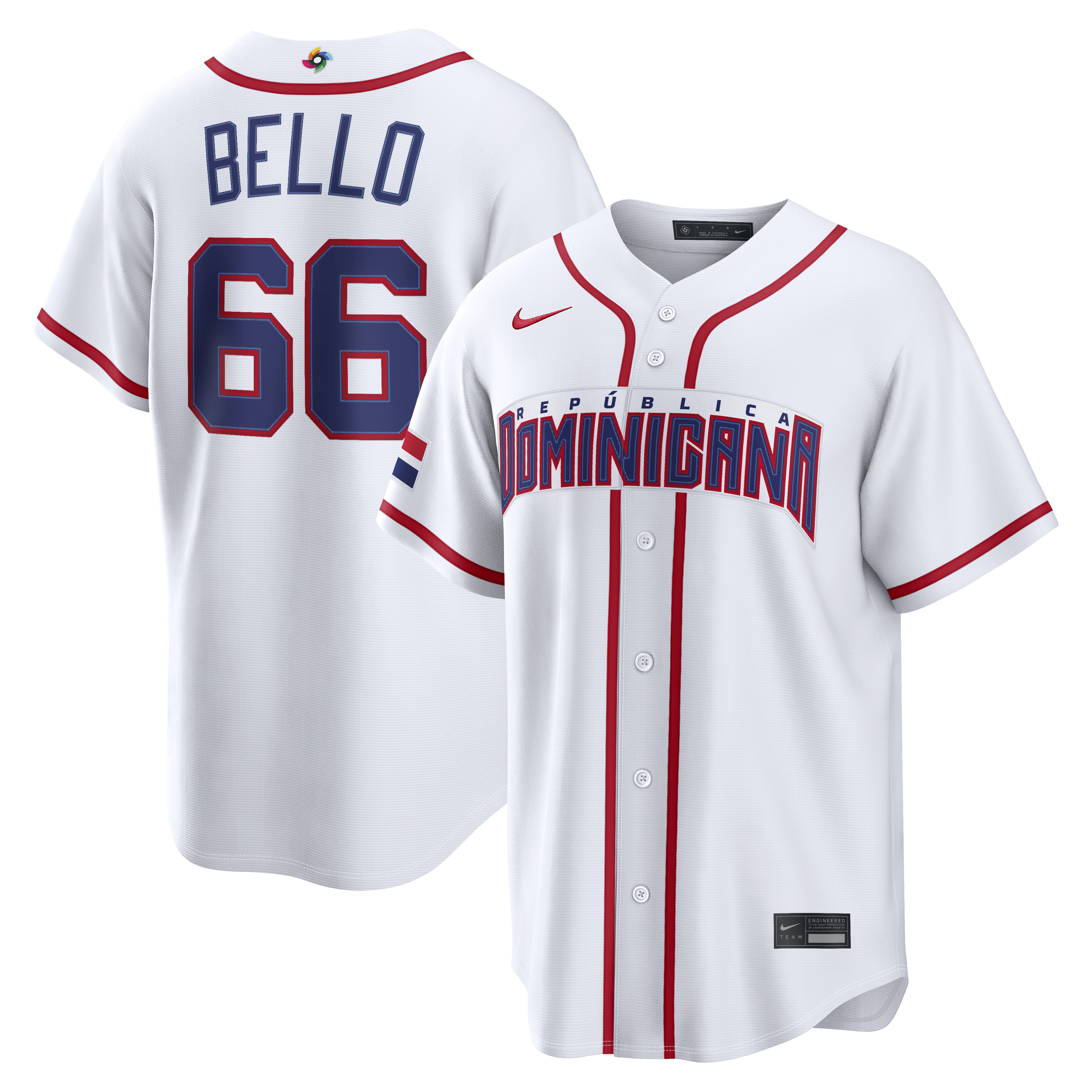 Men's Nike Brayan Bello White Dominican Republic Baseball 2026 World Baseball Classic Home Stadium Jersey