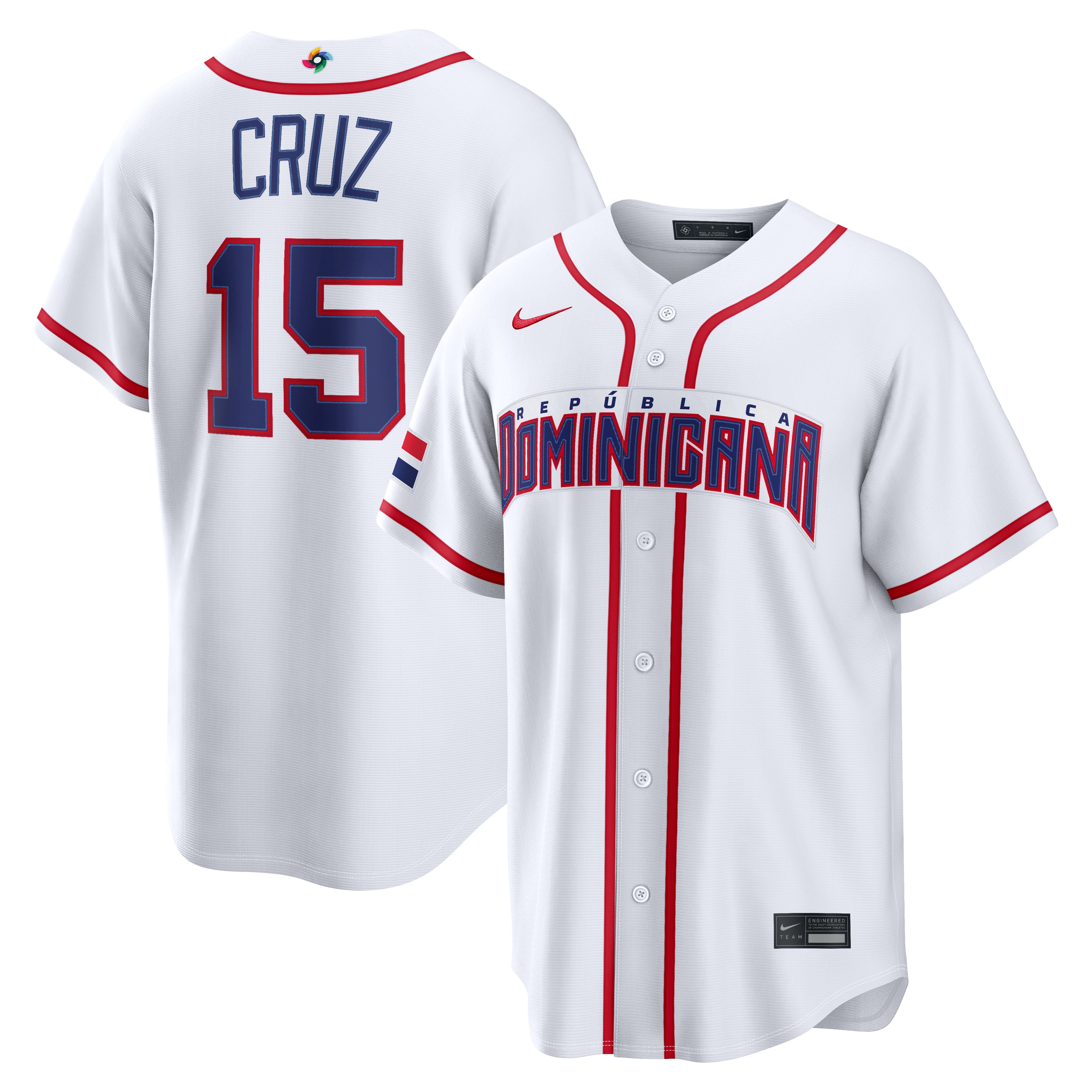 Men's Nike Oneil Cruz White Dominican Republic Baseball 2026 World Baseball Classic Home Stadium Jersey