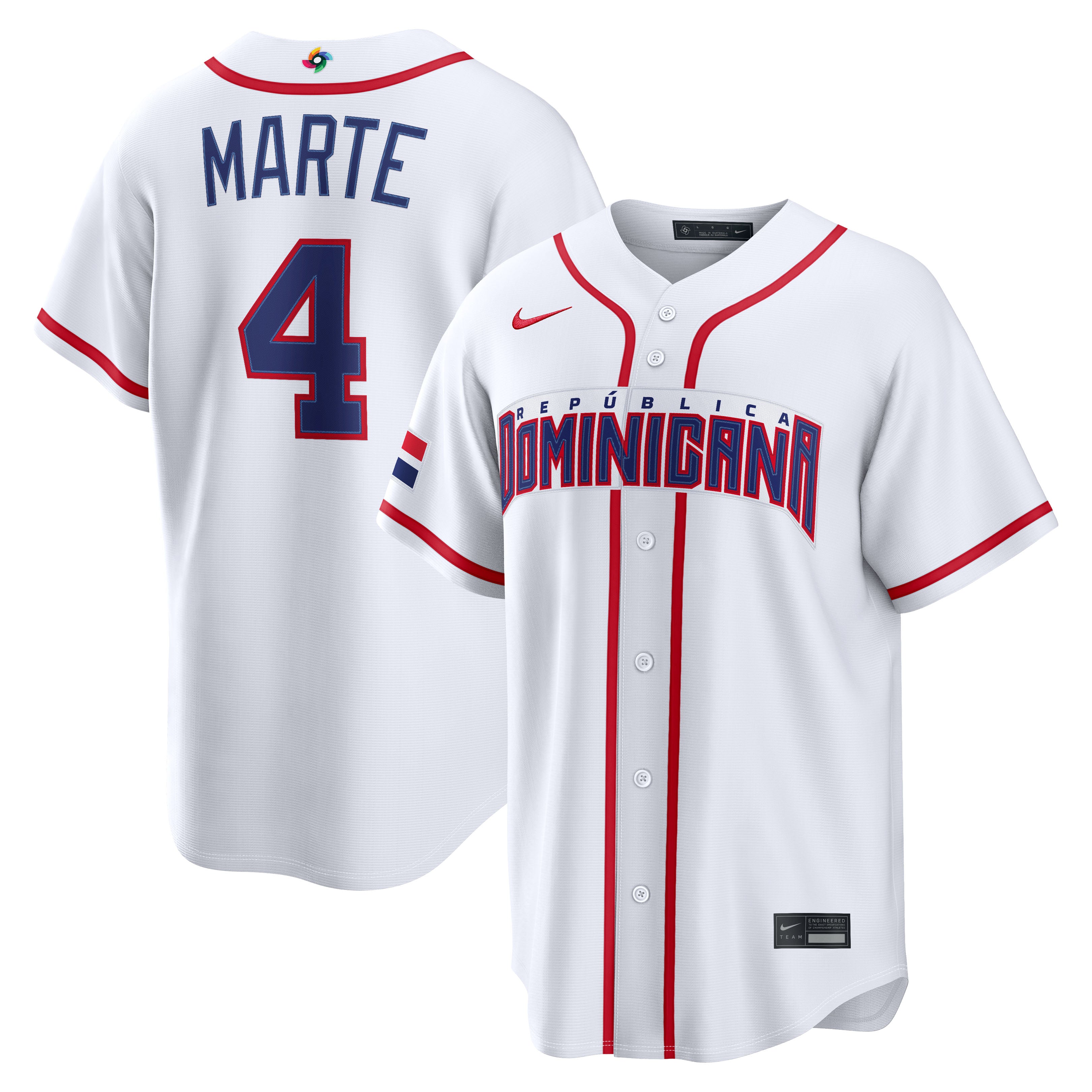 Men's Nike Ketel Marte White Dominican Republic Baseball 2026 World Baseball Classic Home Stadium Jersey
