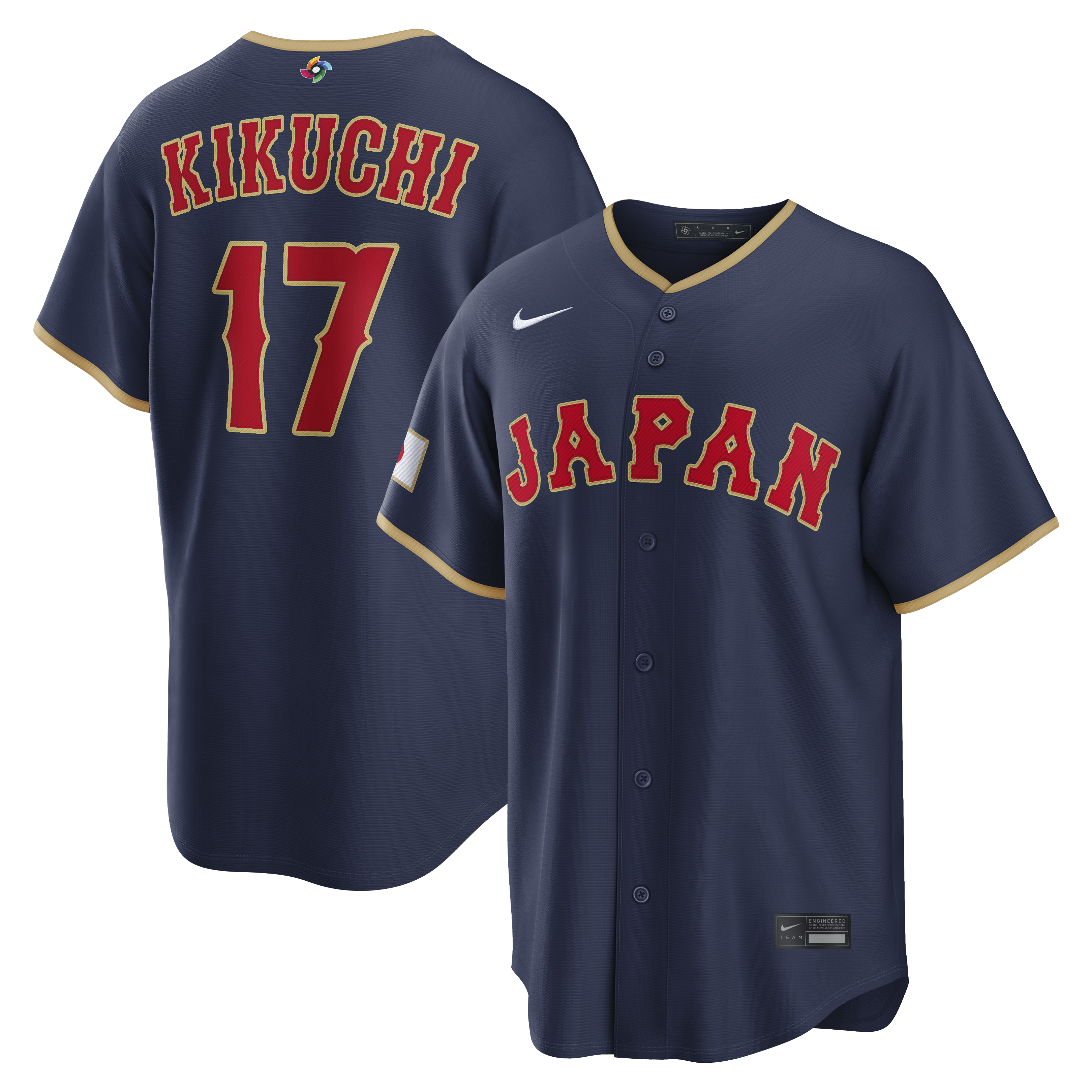 Men's Nike Yusei Kikuchi Navy Japan Baseball 2026 World Baseball Classic Road Stadium Jersey