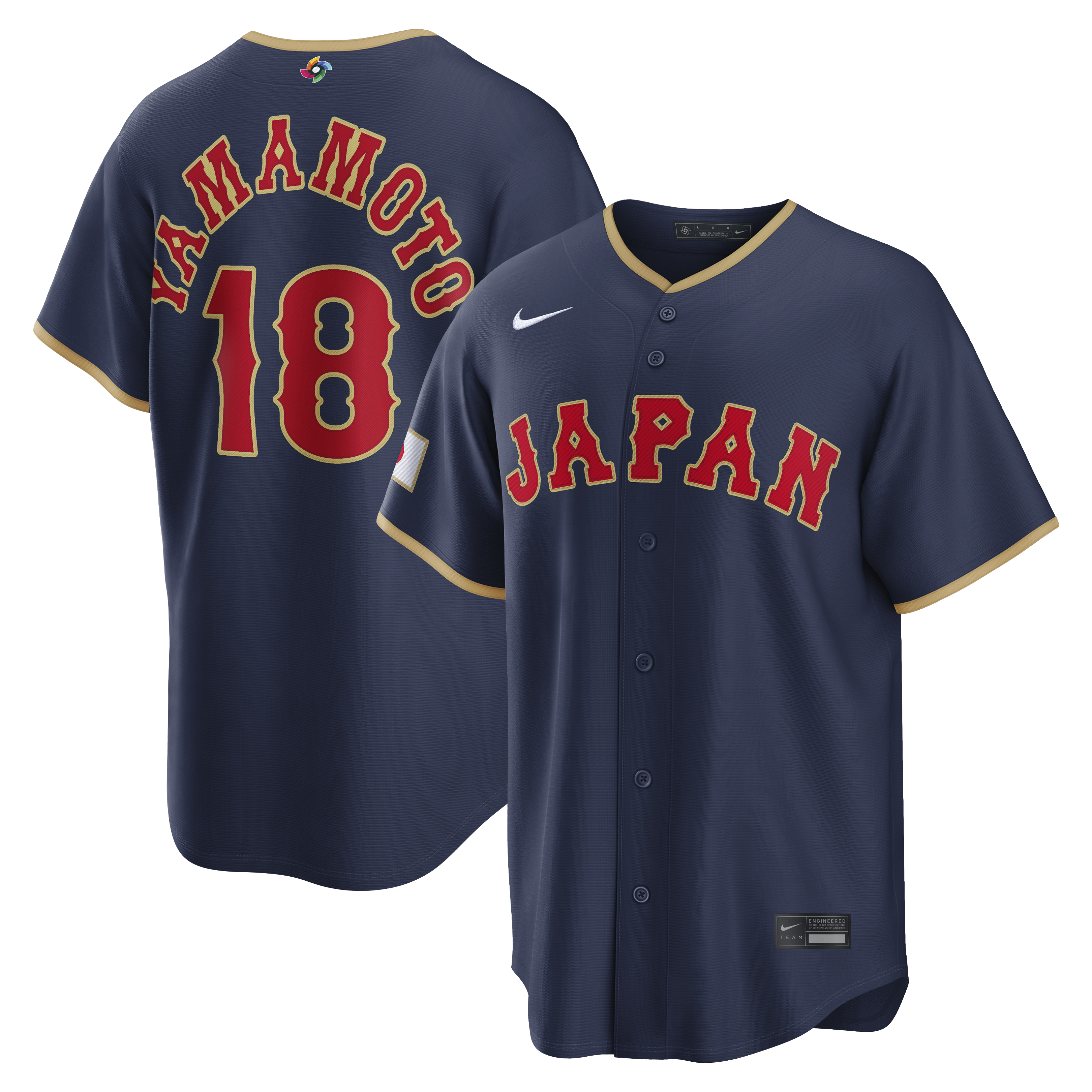 Men's Nike Yoshinobu Yamamoto Navy Japan Baseball 2026 World Baseball Classic Road Stadium Jersey