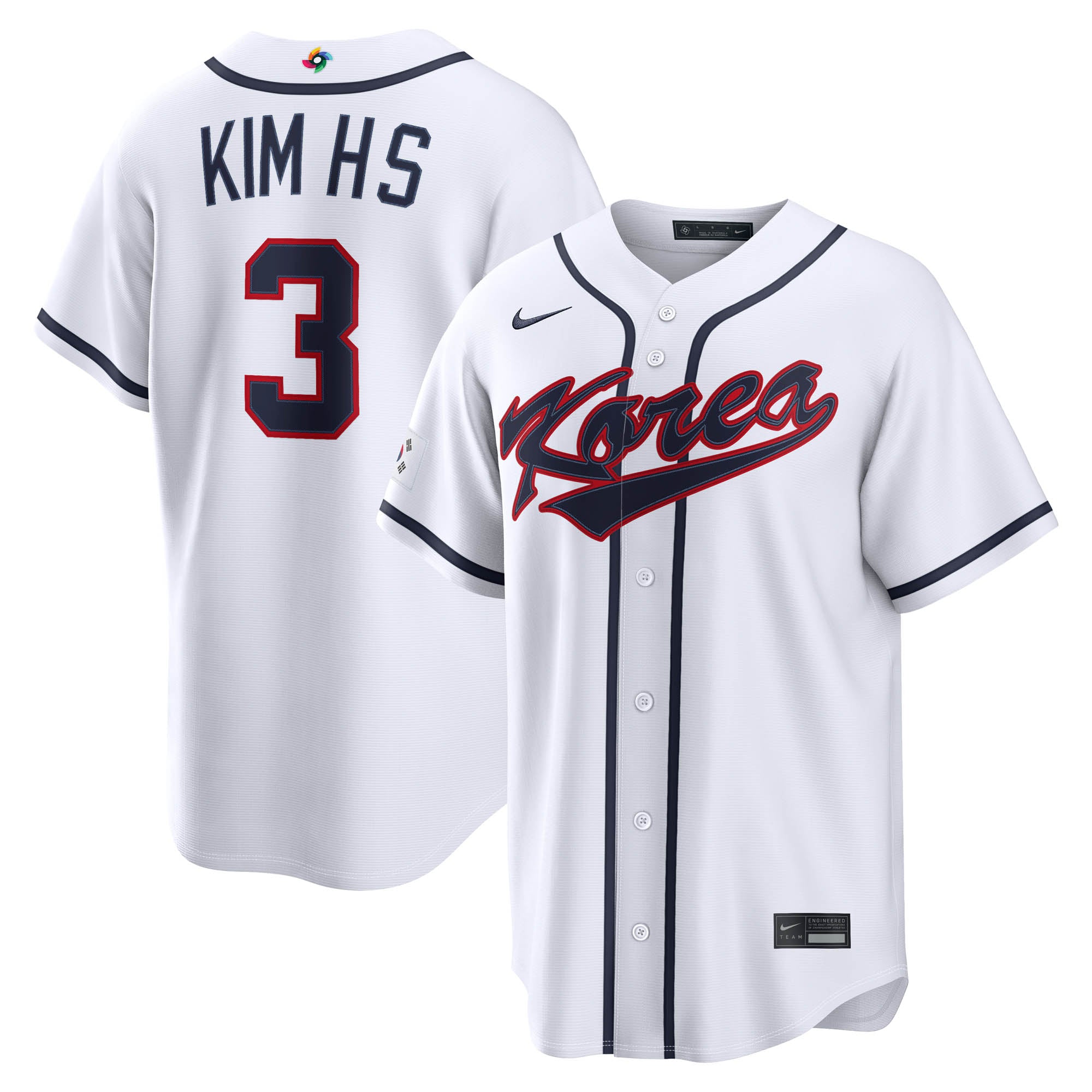 Men's Nike Hyeseong Kim White Korea Baseball 2026 World Baseball Classic Home Stadium Jersey