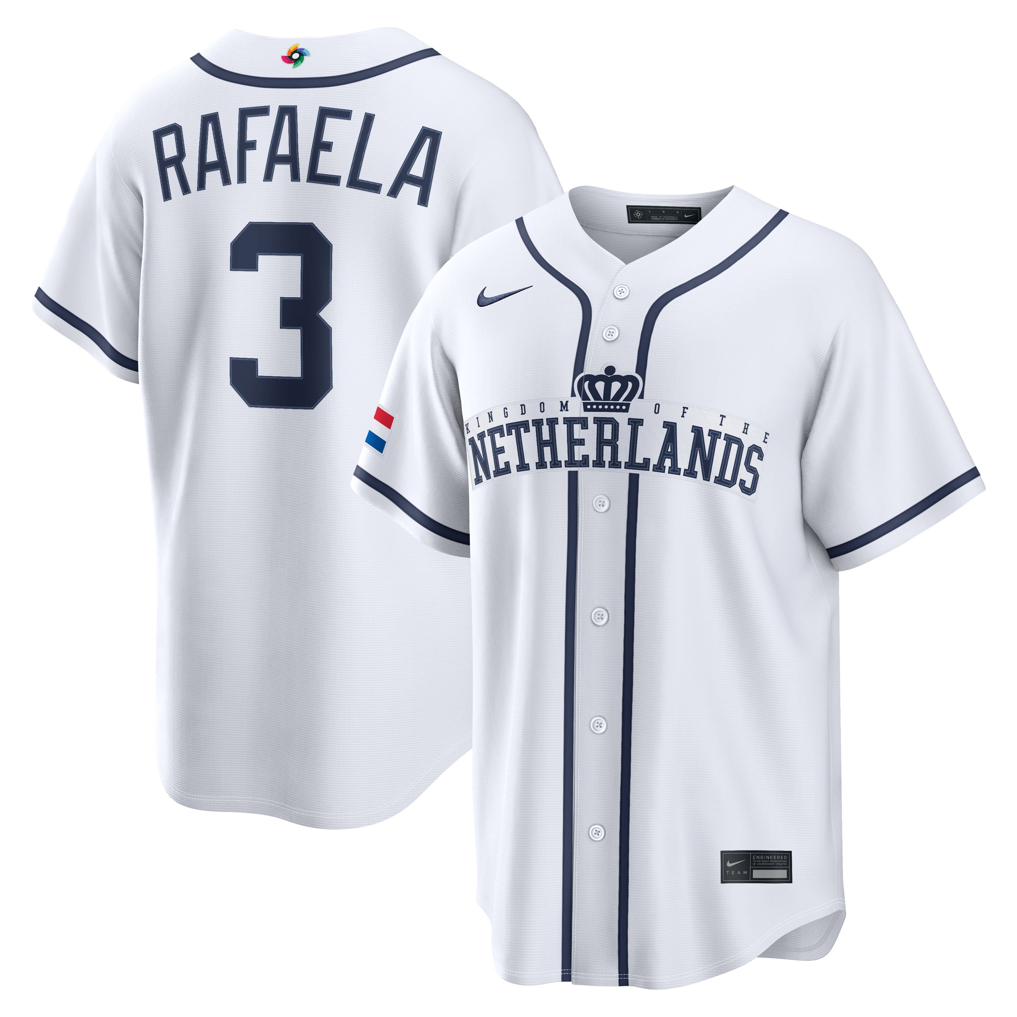 Men's Nike Ceddanne Rafaela White Netherlands Baseball 2026 World Baseball Classic Home Stadium Jersey