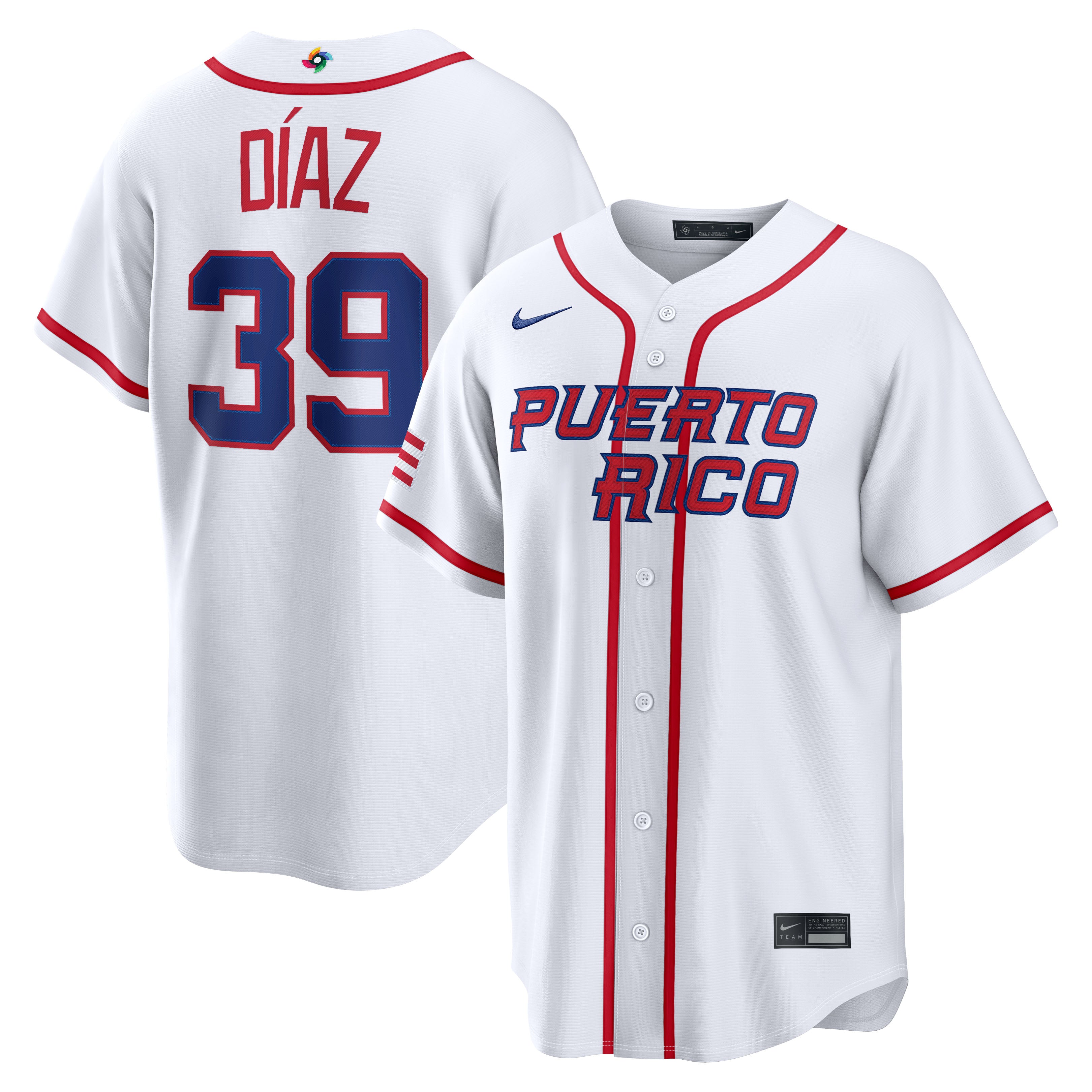 Men's Nike Edwin Díaz White Puerto Rico Baseball 2026 World Baseball Classic Home Stadium Jersey