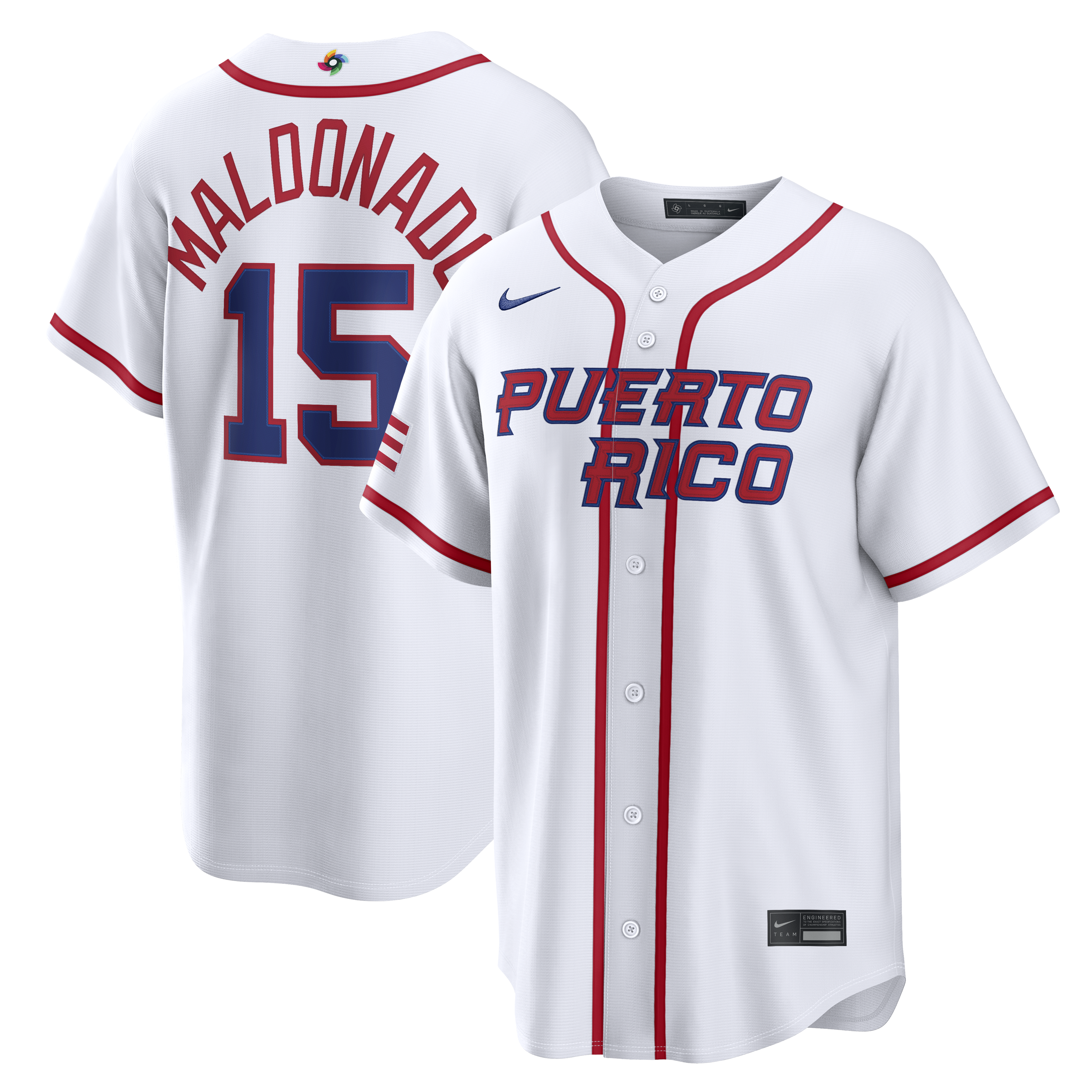 Men's Nike Martín Maldonado White Puerto Rico Baseball 2026 World Baseball Classic Home Stadium Jersey