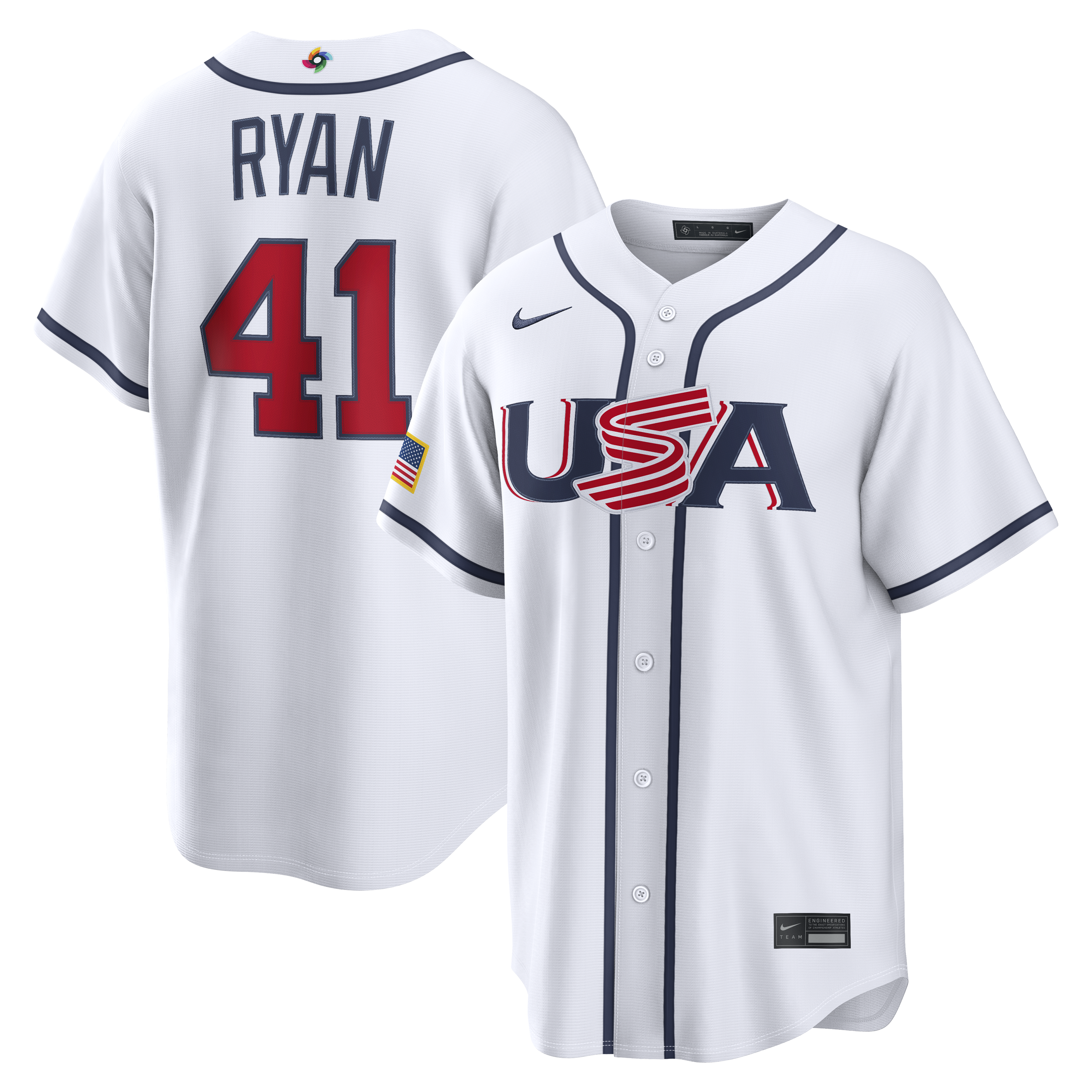 Men's Nike Joe Ryan White USA Baseball 2026 World Baseball Classic Home Stadium Jersey