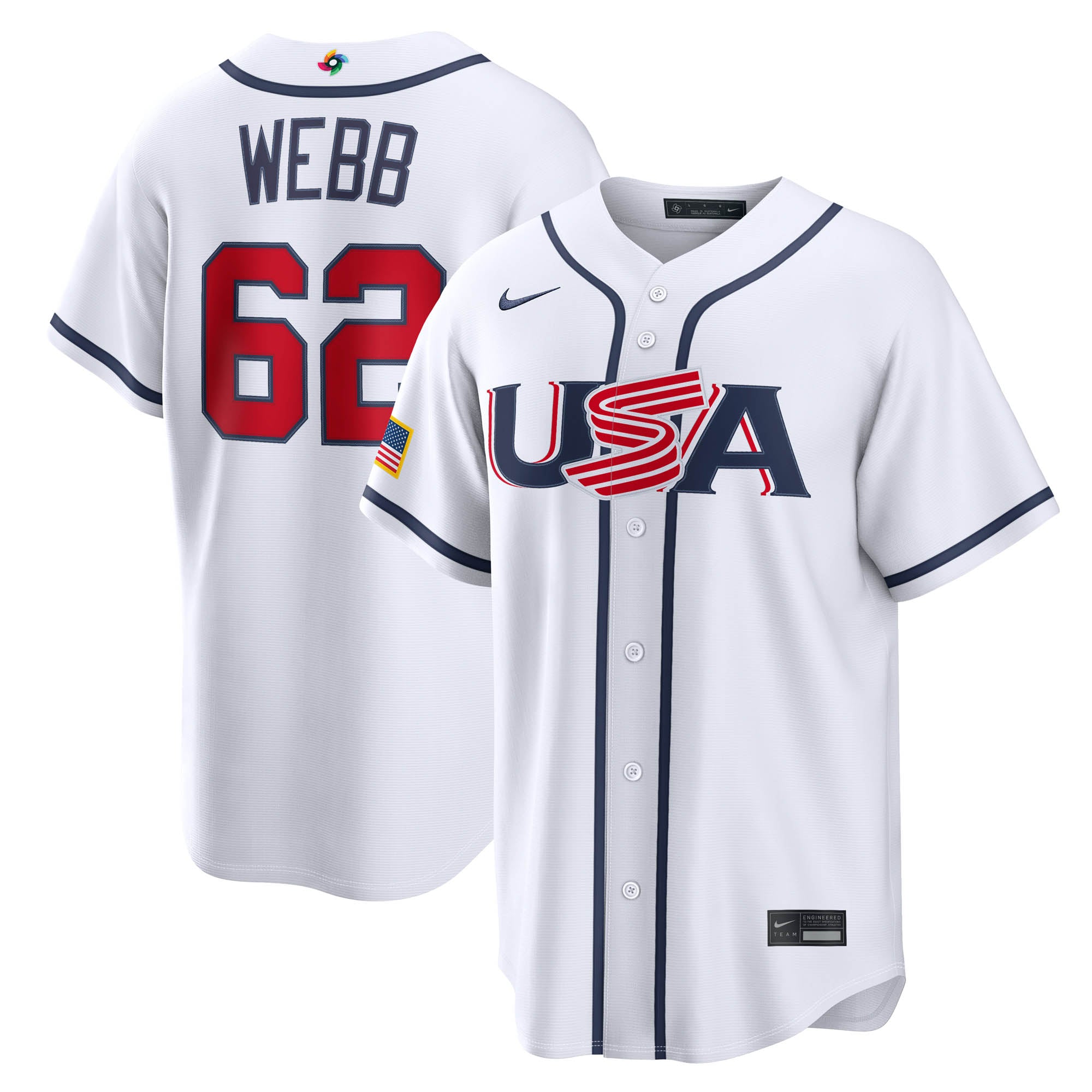 Men's Nike Logan Webb White USA Baseball 2026 World Baseball Classic Home Stadium Jersey