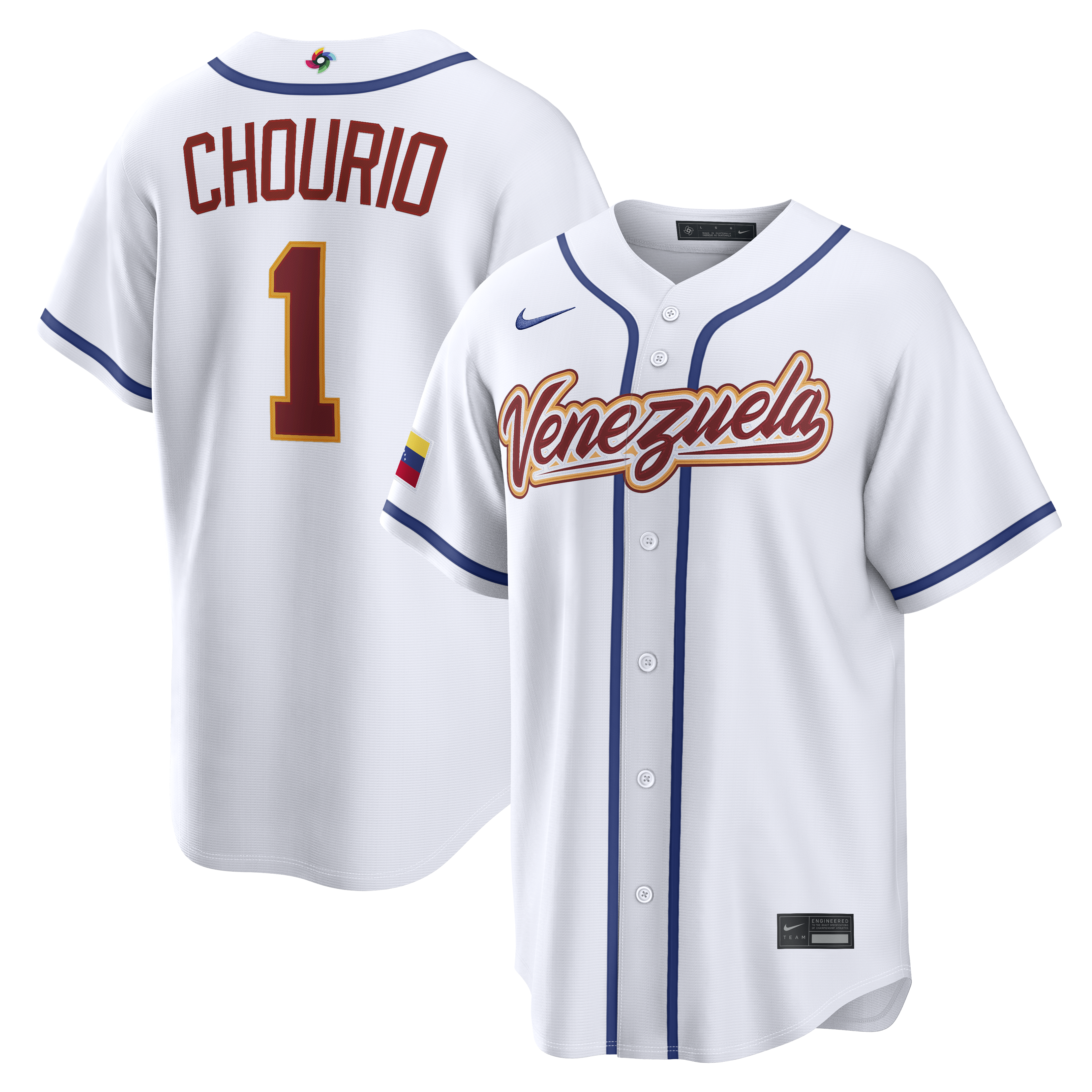 Men's Nike Jackson Chourio White Venezuela Baseball 2026 World Baseball Classic Home Stadium Jersey